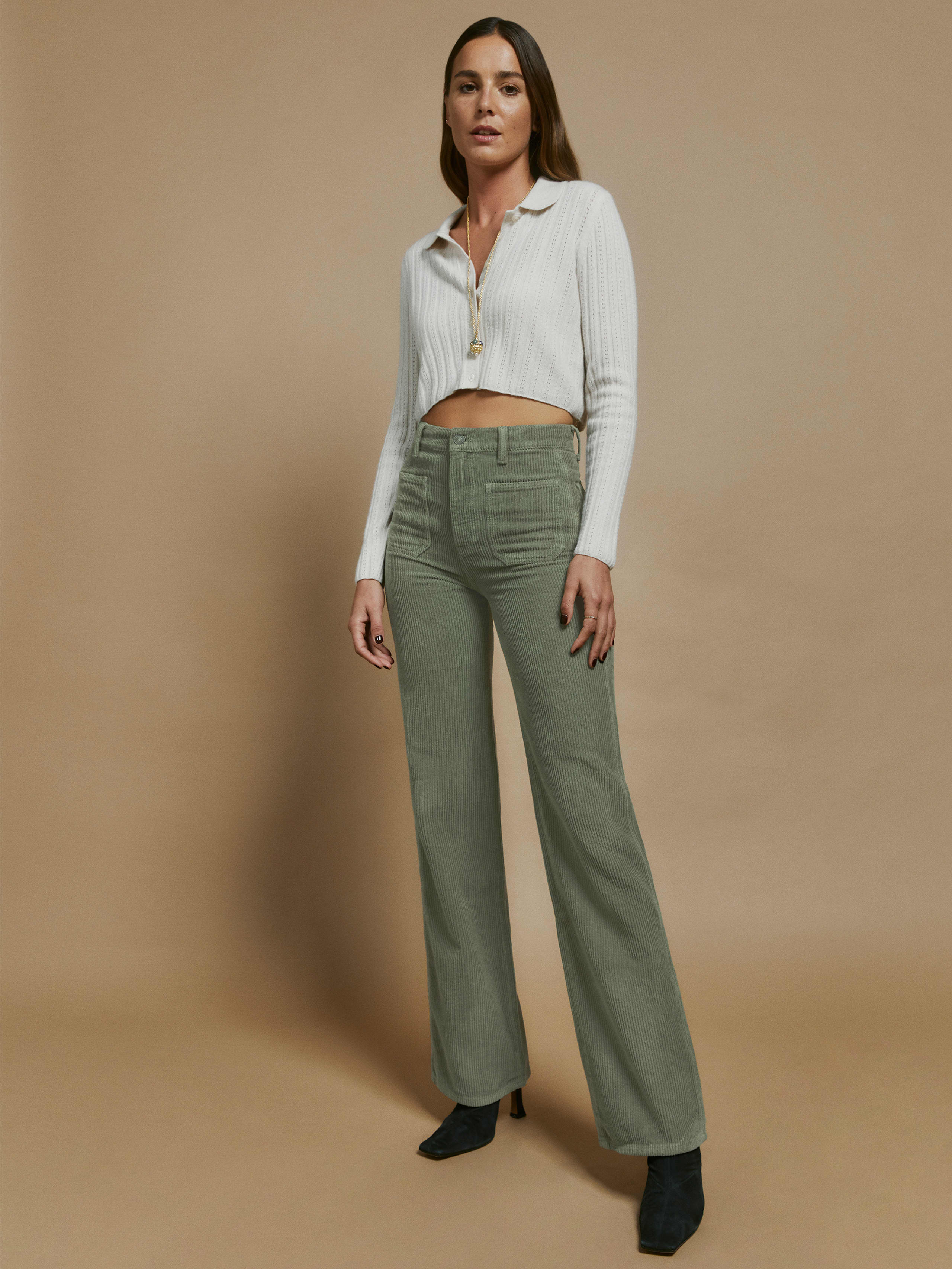 Moss Alyssa High Rise Wide Leg Corduroy Pants