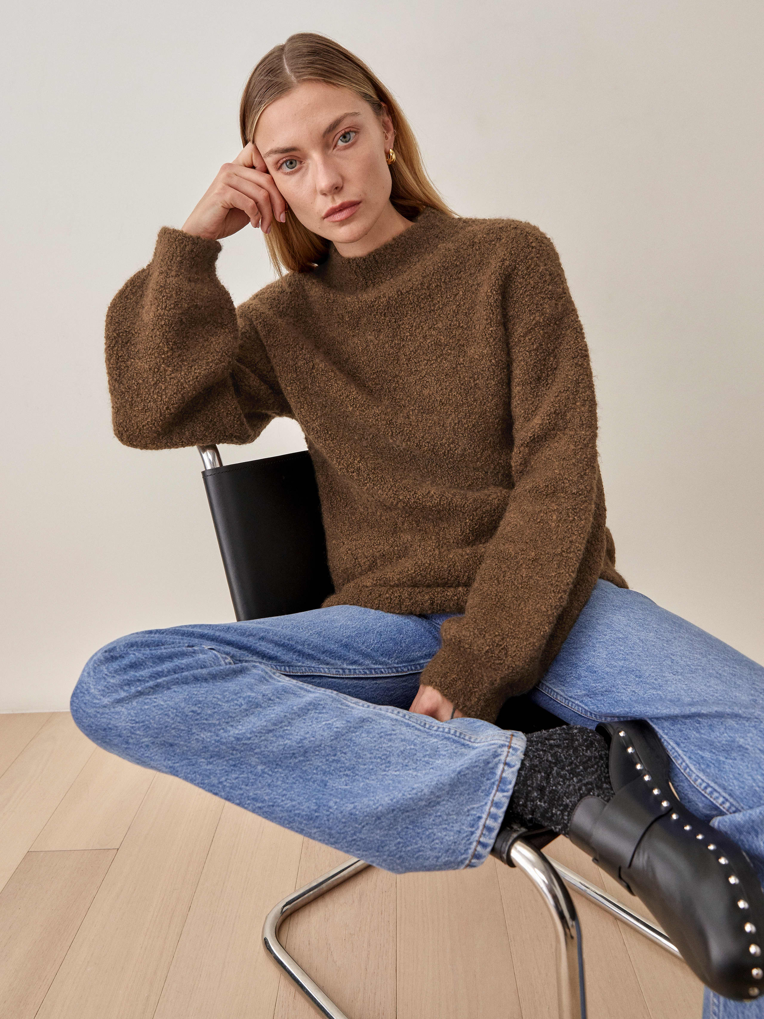 Brown Ambrose Boucle Sweater