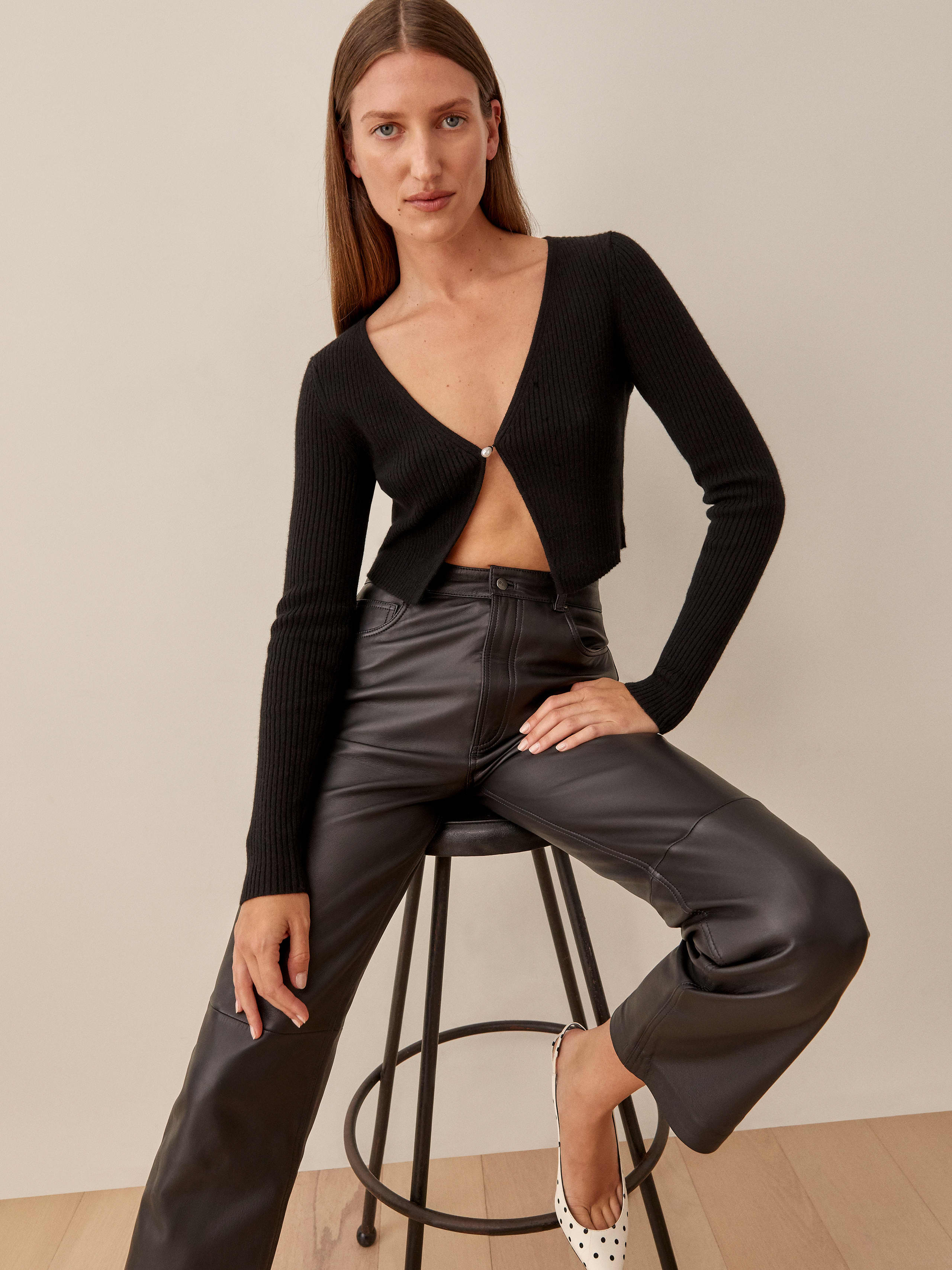 Black Angel Cashmere Cropped Cardigan