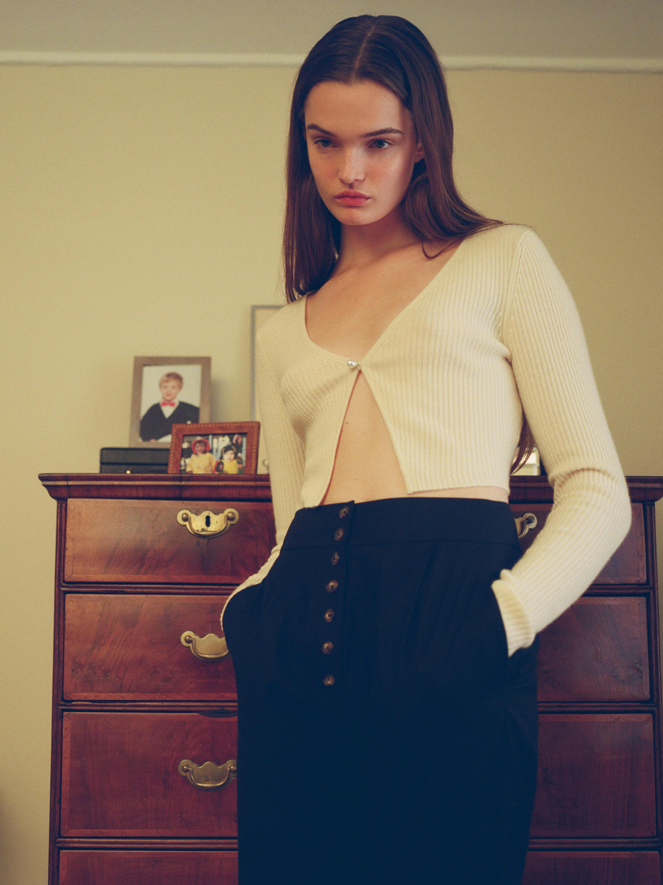 Warm White Angel Cashmere Cropped Cardigan