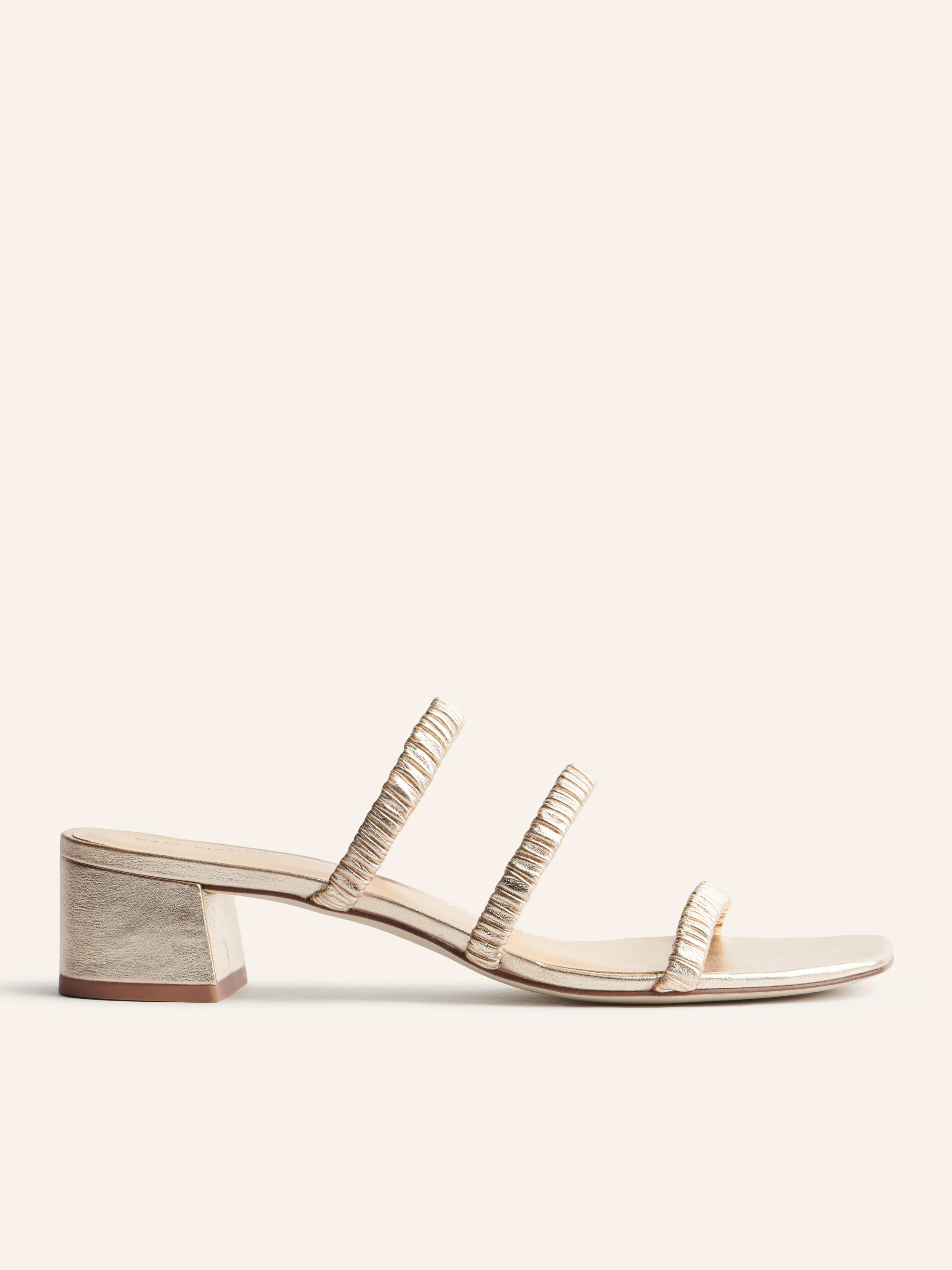 leather strappy block heels