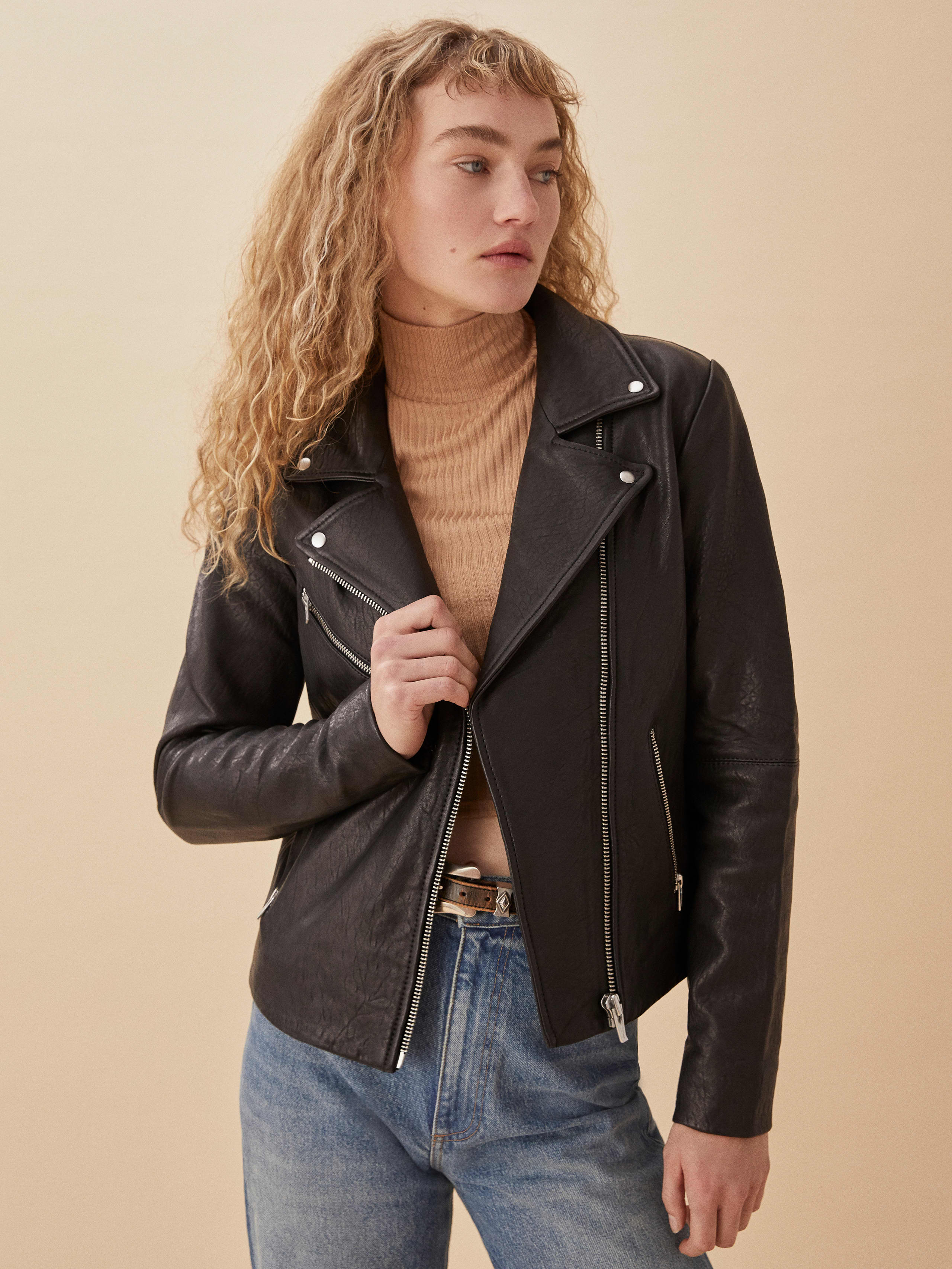 Veda Bad Leather Jacket - Long Sleeve Leather | Reformation