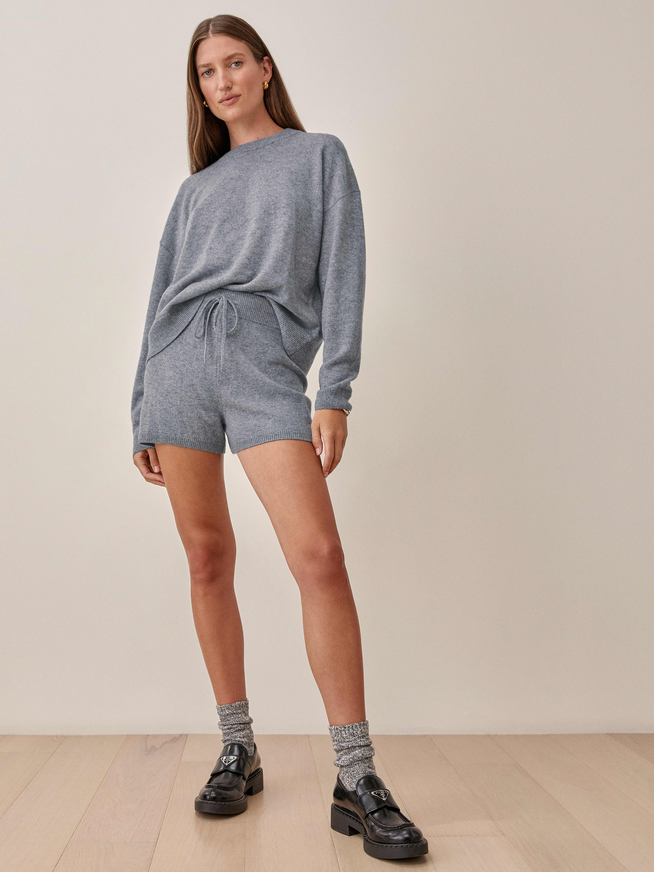 Dark Grey Caden Cashmere Short Set