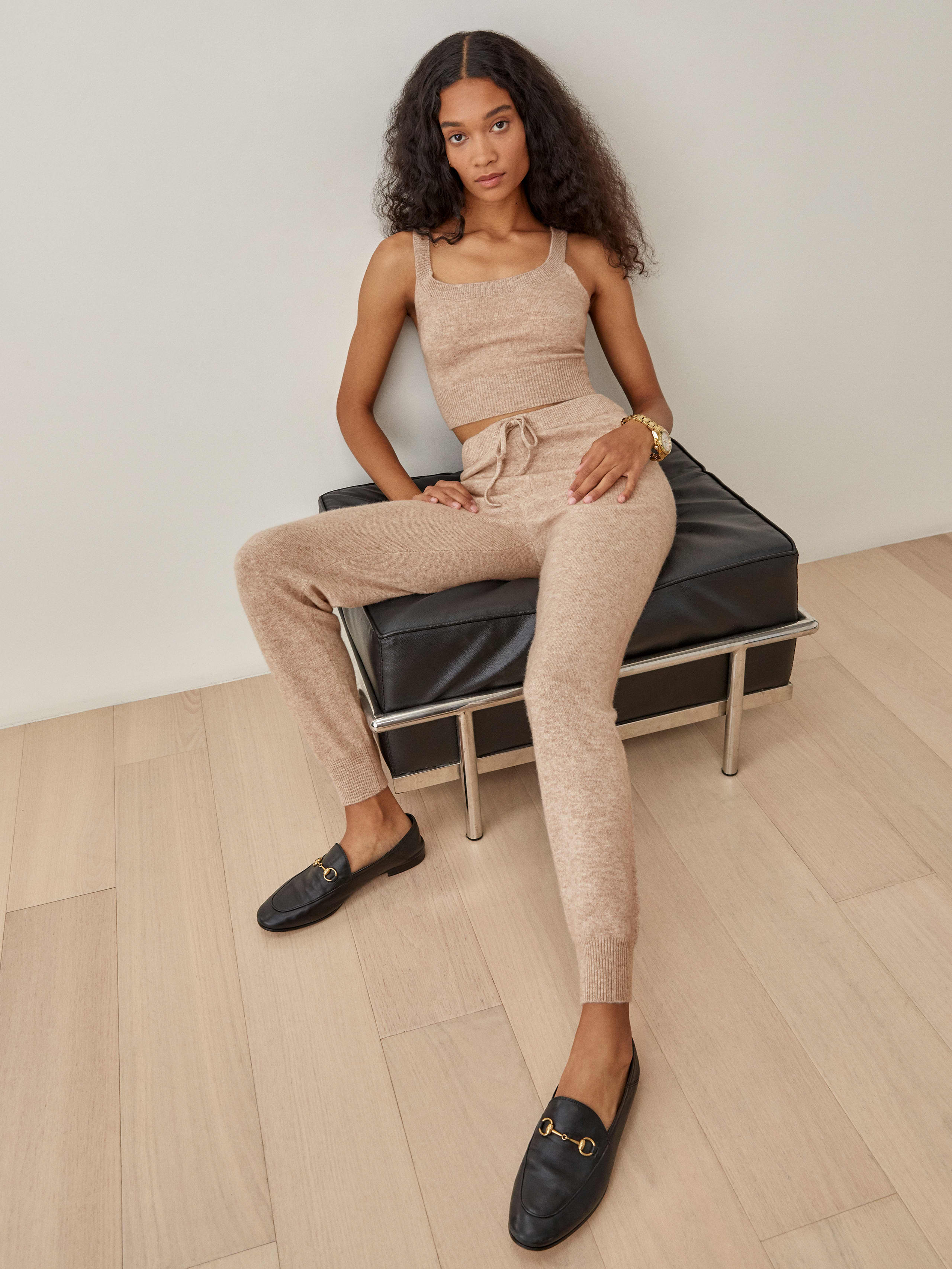 Oatmeal Caitlin Cashmere Two Piece Set