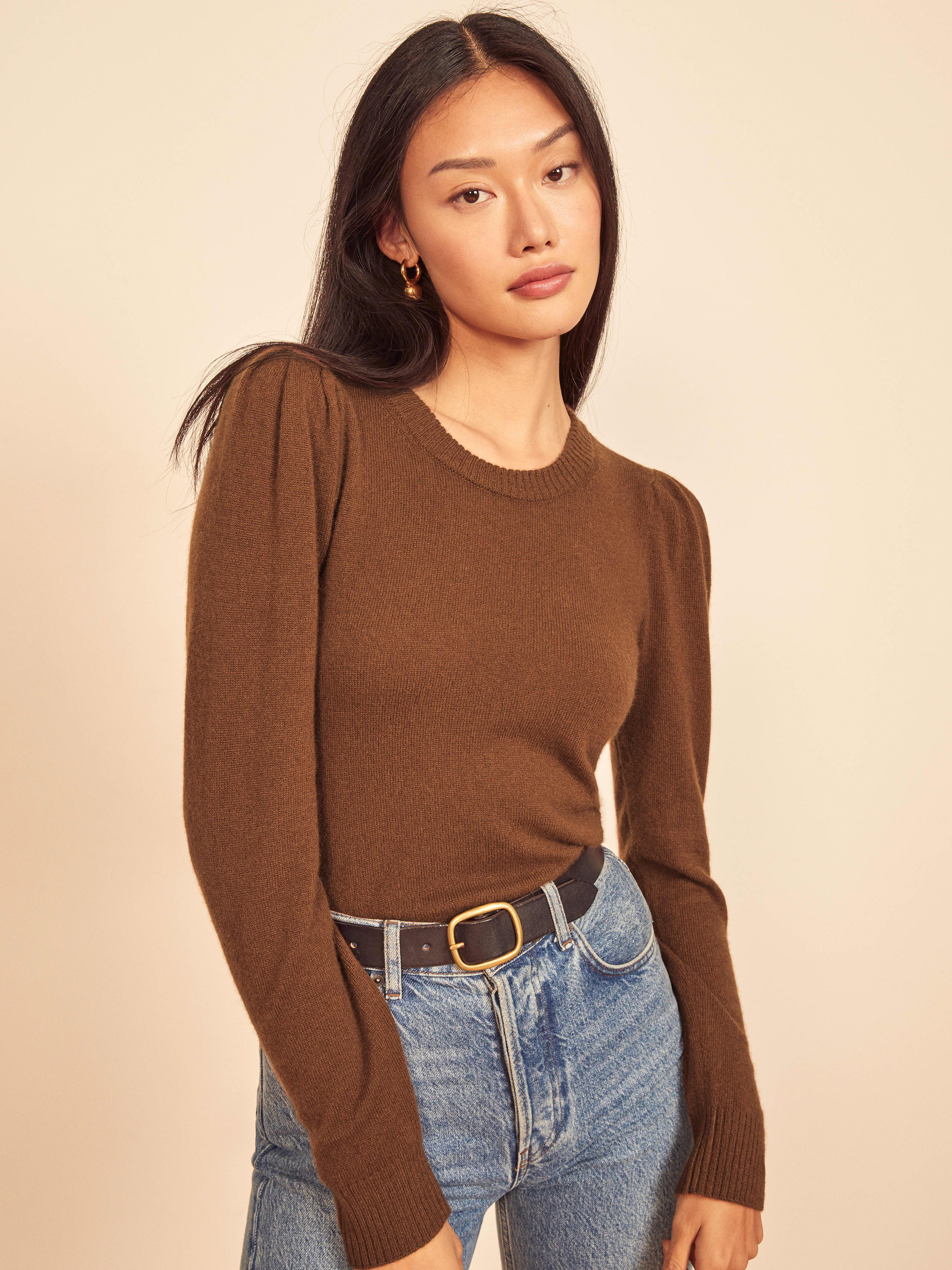 Cashmere Crew Puff Sleeve | Reformation