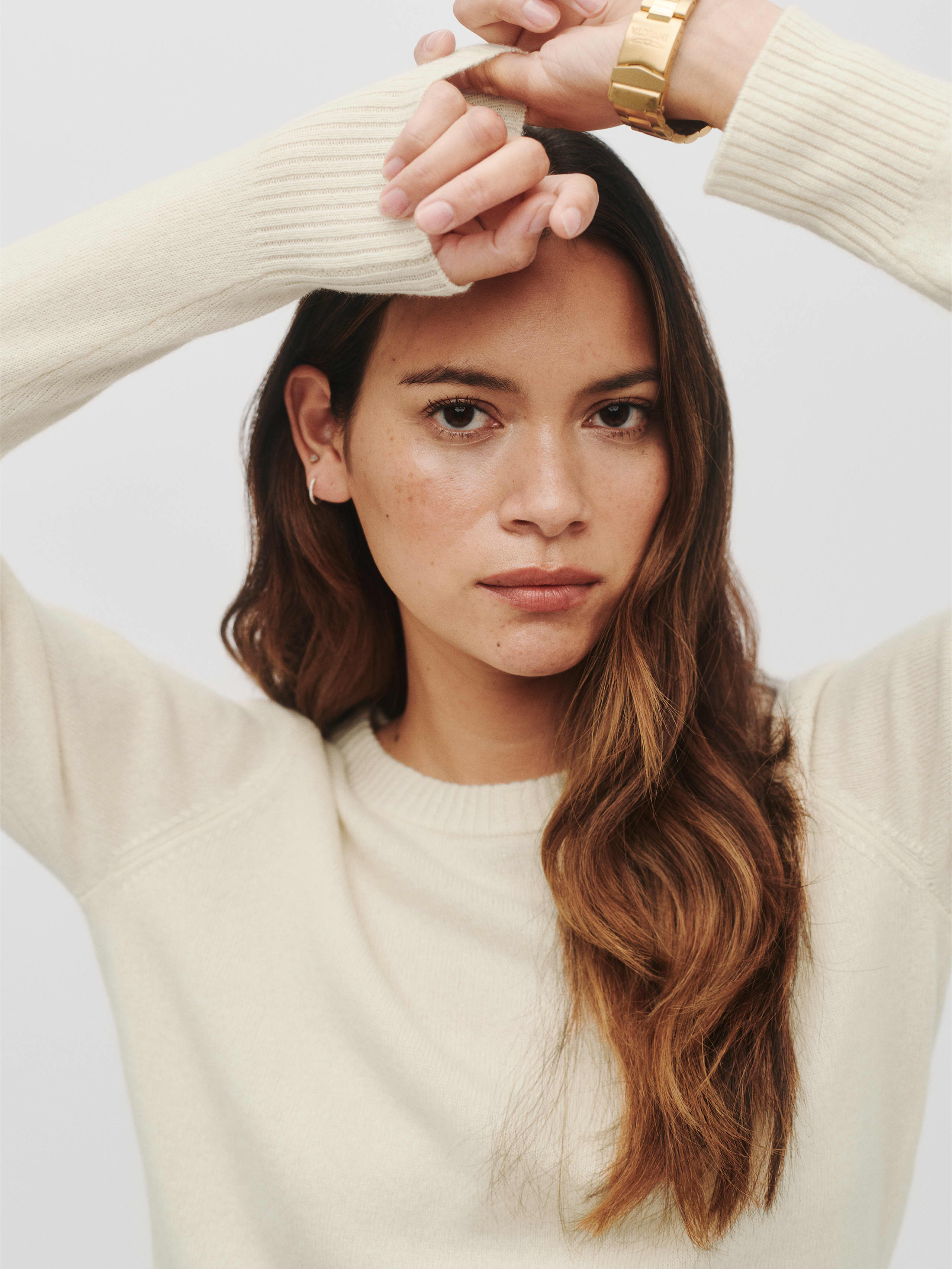 Warm White Cashmere Crew