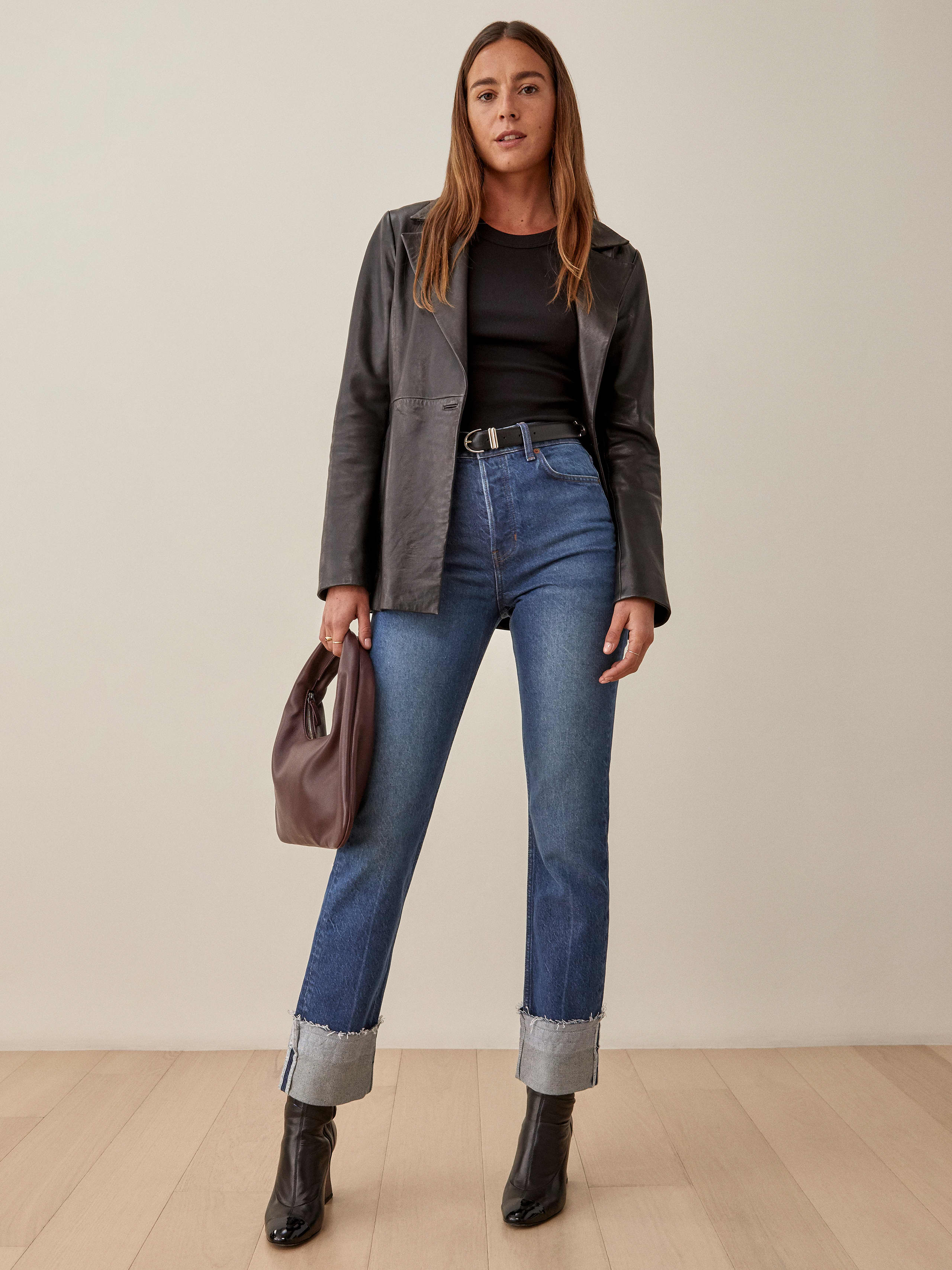 Araceli Cynthia Cuffed High Rise Straight Jeans