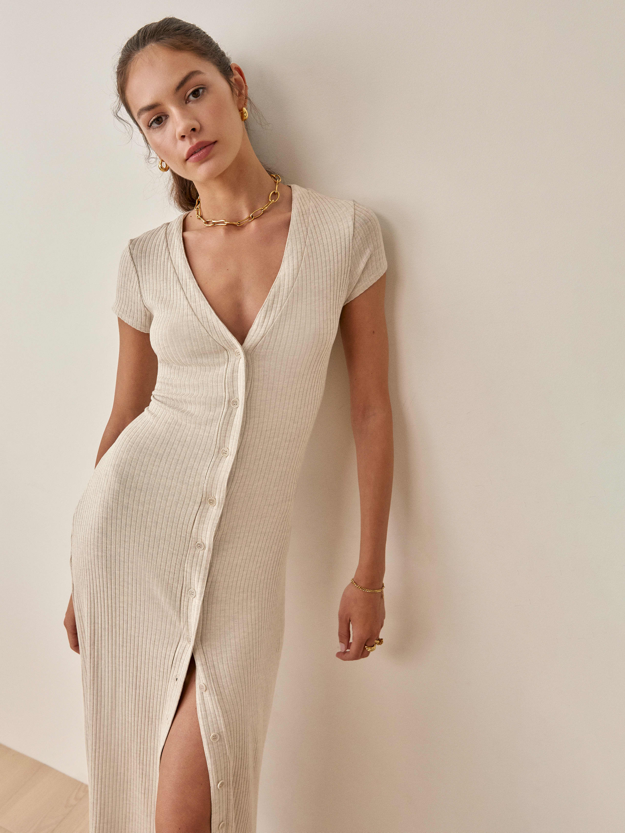 Cypress Dress - Short Sleeve Maxi/Long Knit | Reformation