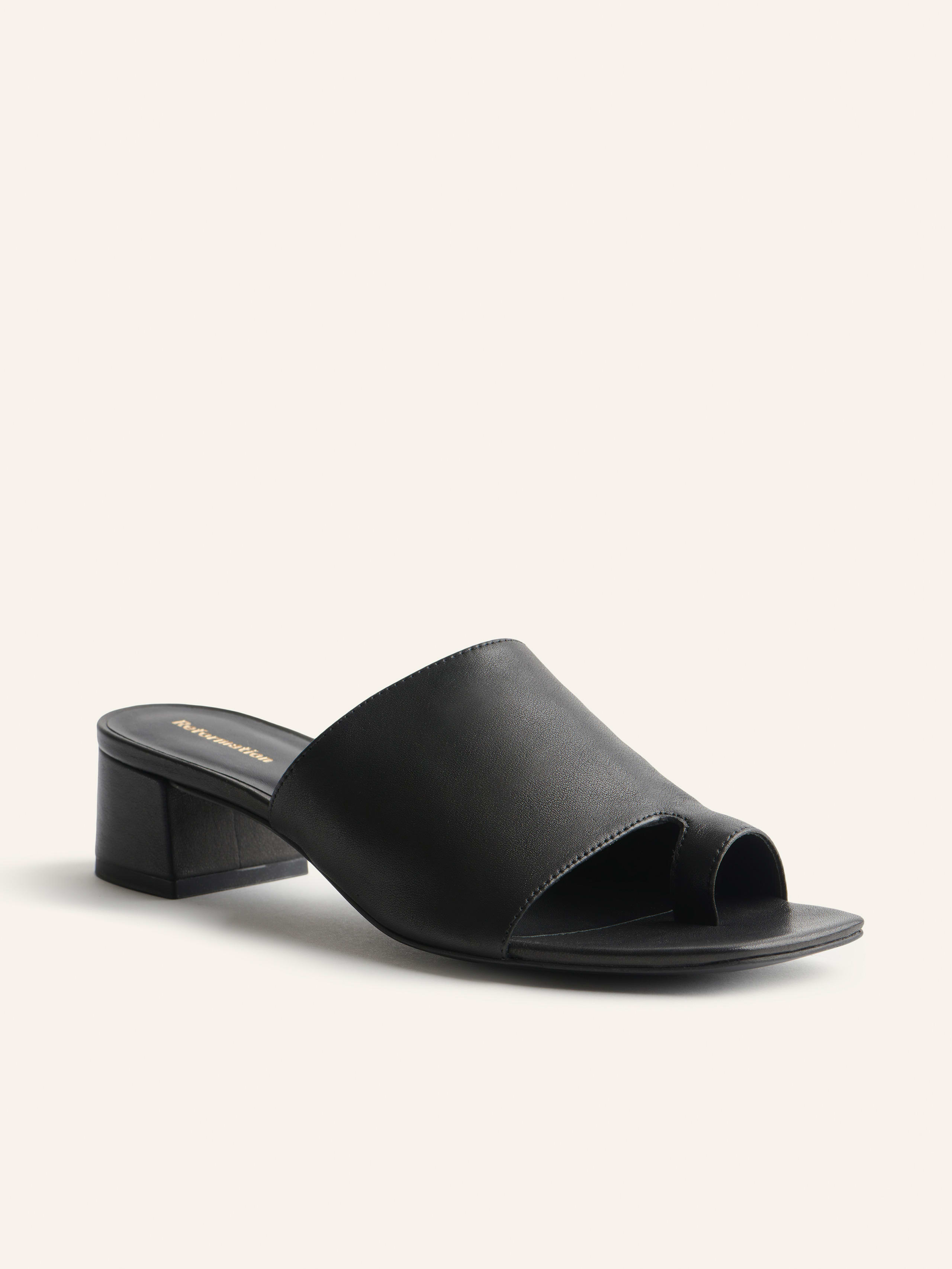 Diana Cutout Block Heel Sandal - Leather Sustainable Shoes | Reformation