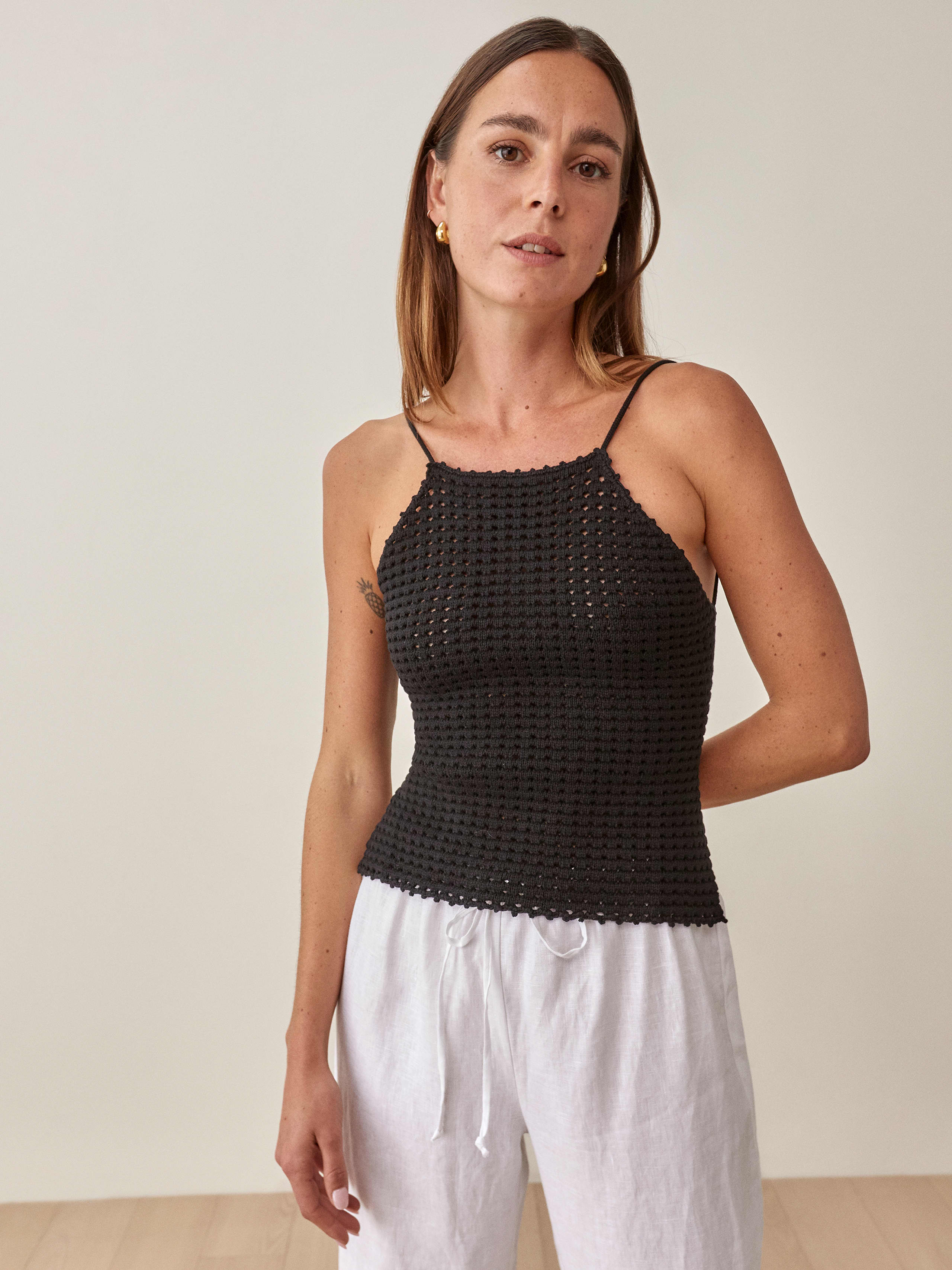 Black Dulce Open Knit Tank