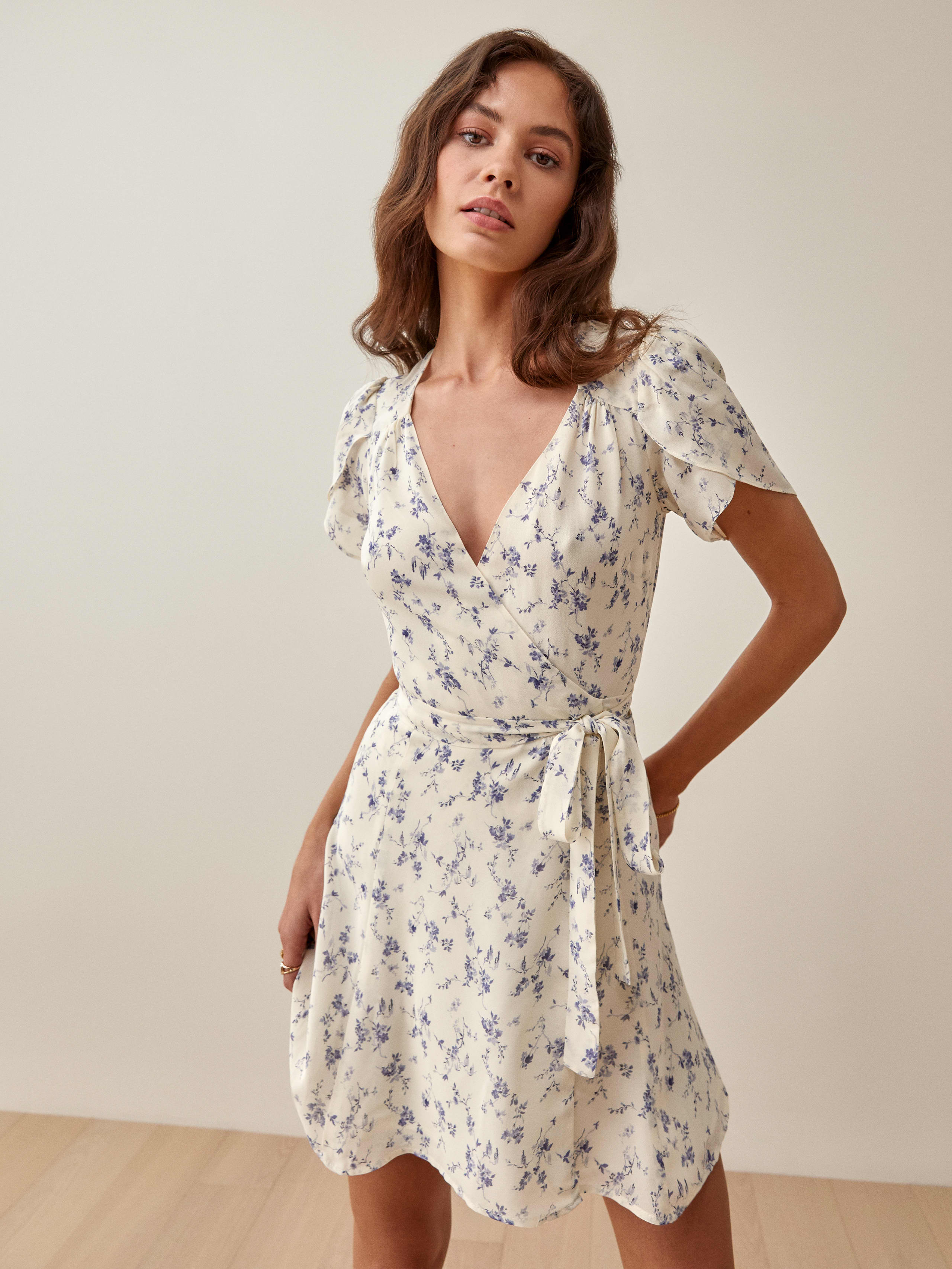Ellwood Dress - Short Sleeve Mini Georgette | Reformation