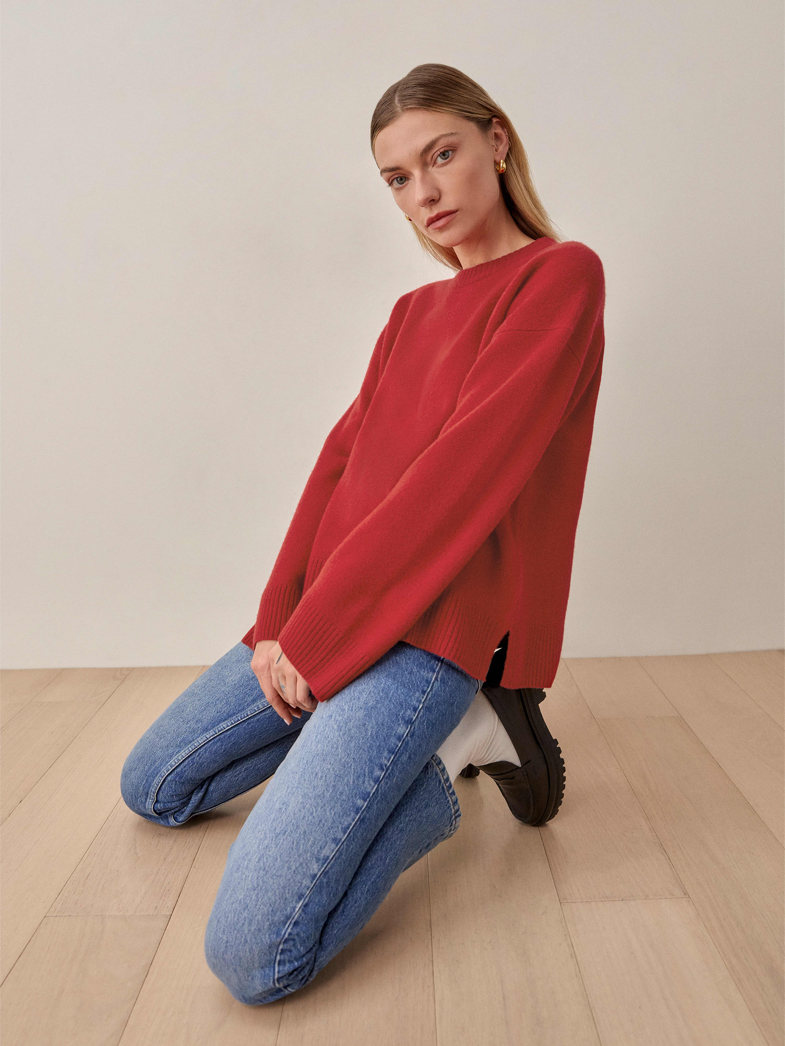 Crimson Enda Regenerative Wool Sweater