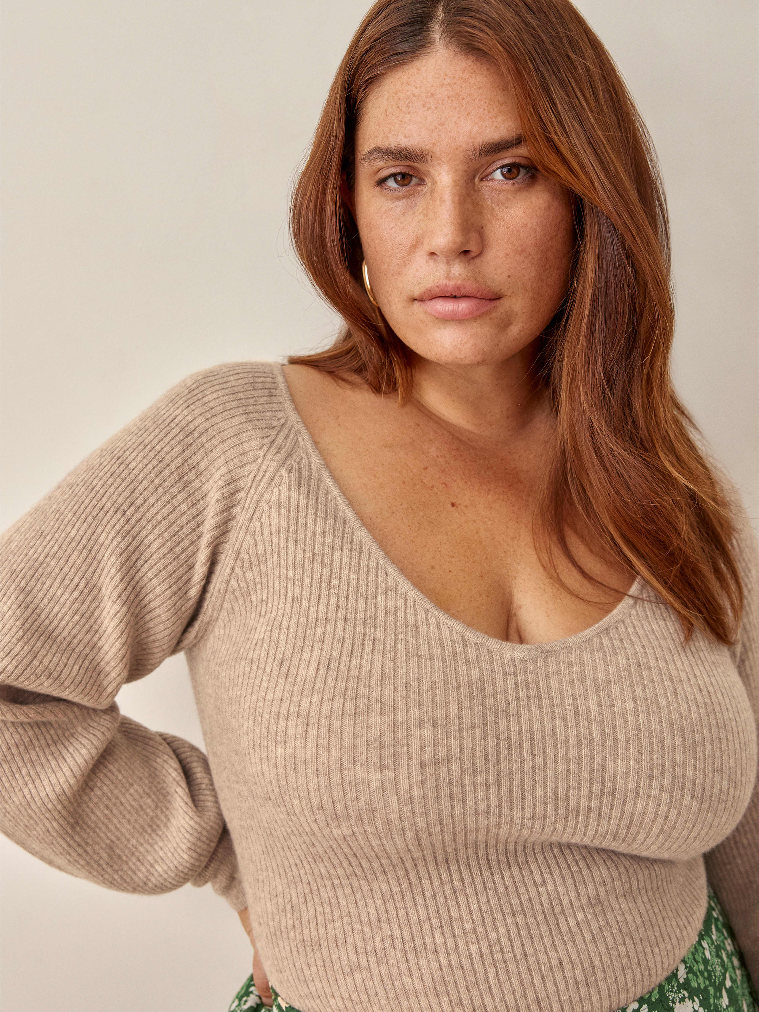 Oatmeal Hart Cashmere Sweater Es