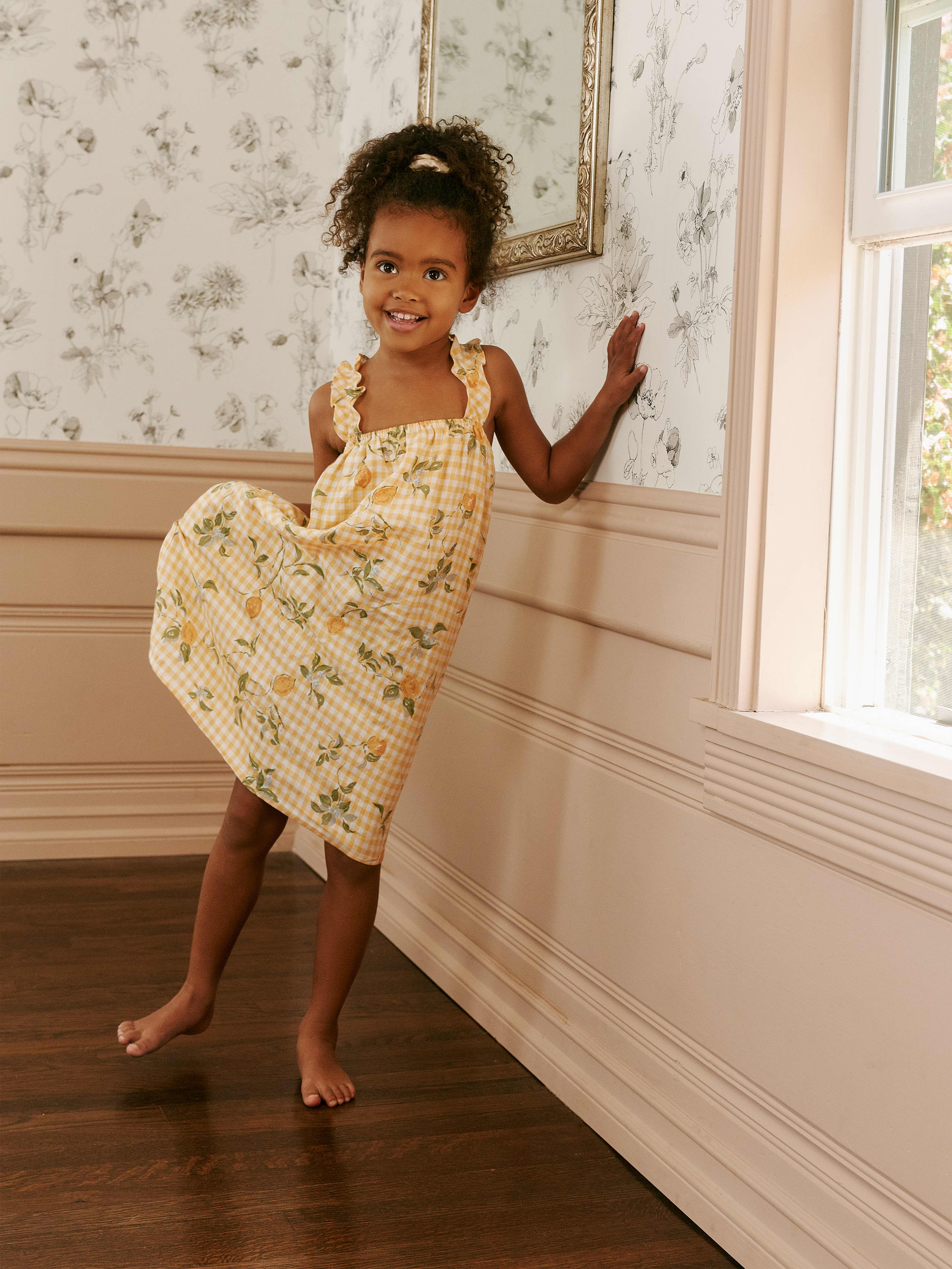 Lemon Meringue Kids Montecito Linen Dress