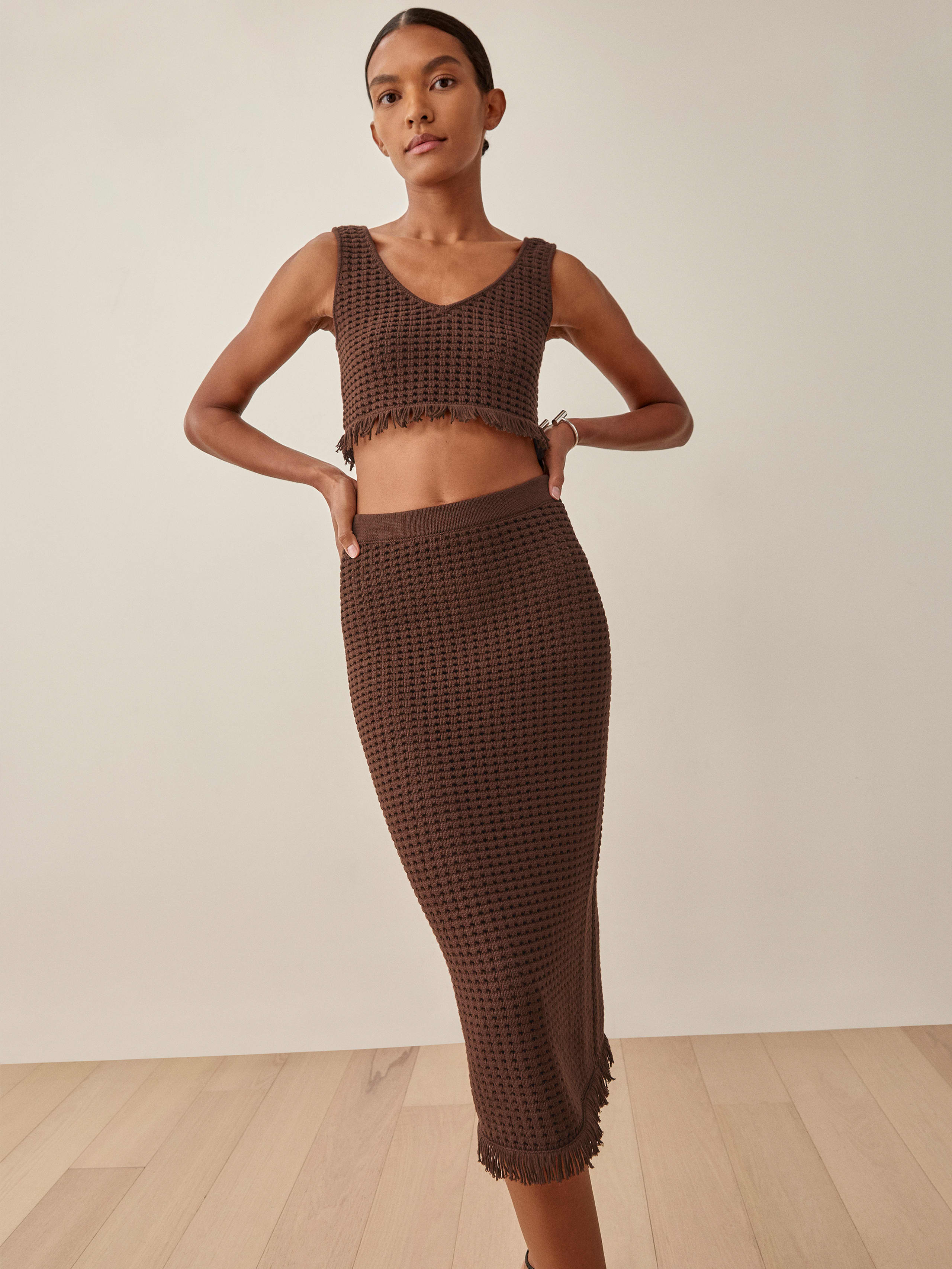 Chestnut Lieta Open Knit Two Piece