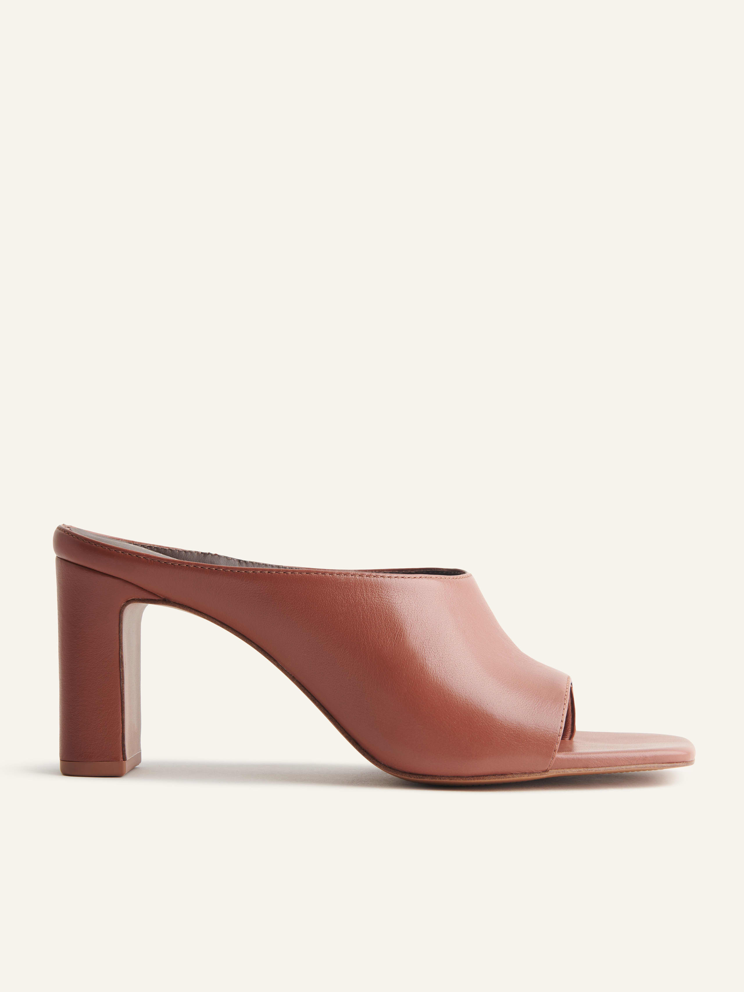 Brown block heel mules Clearance