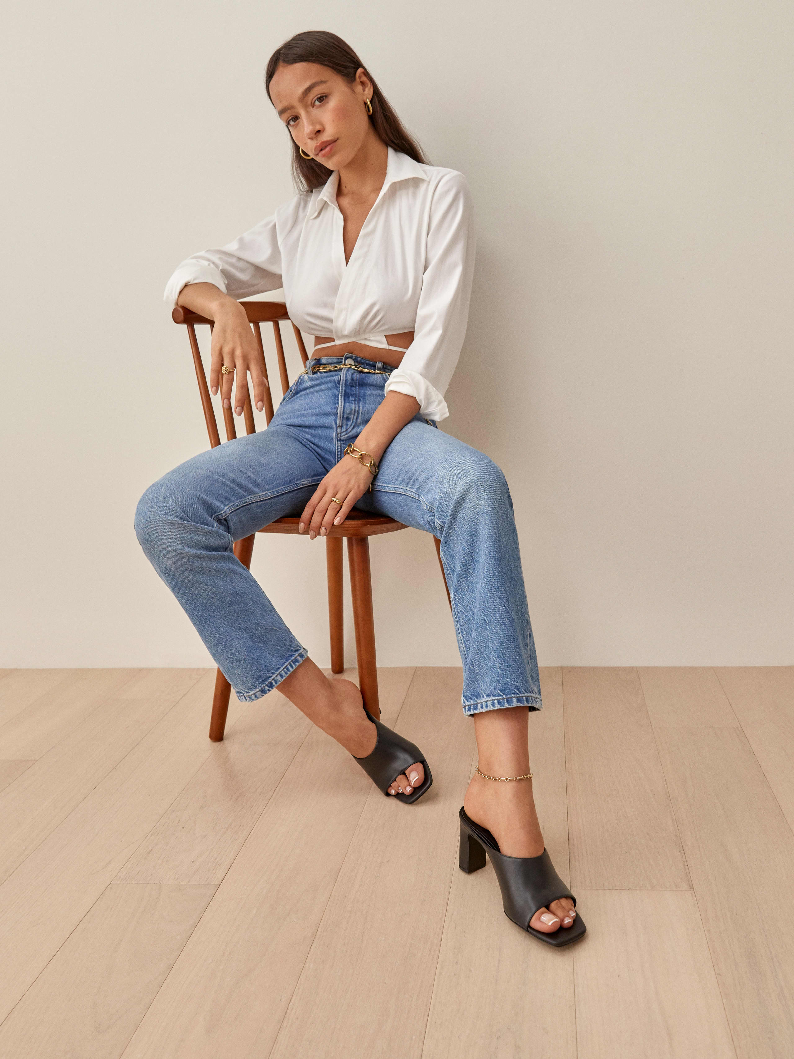 lou lou block heel mule