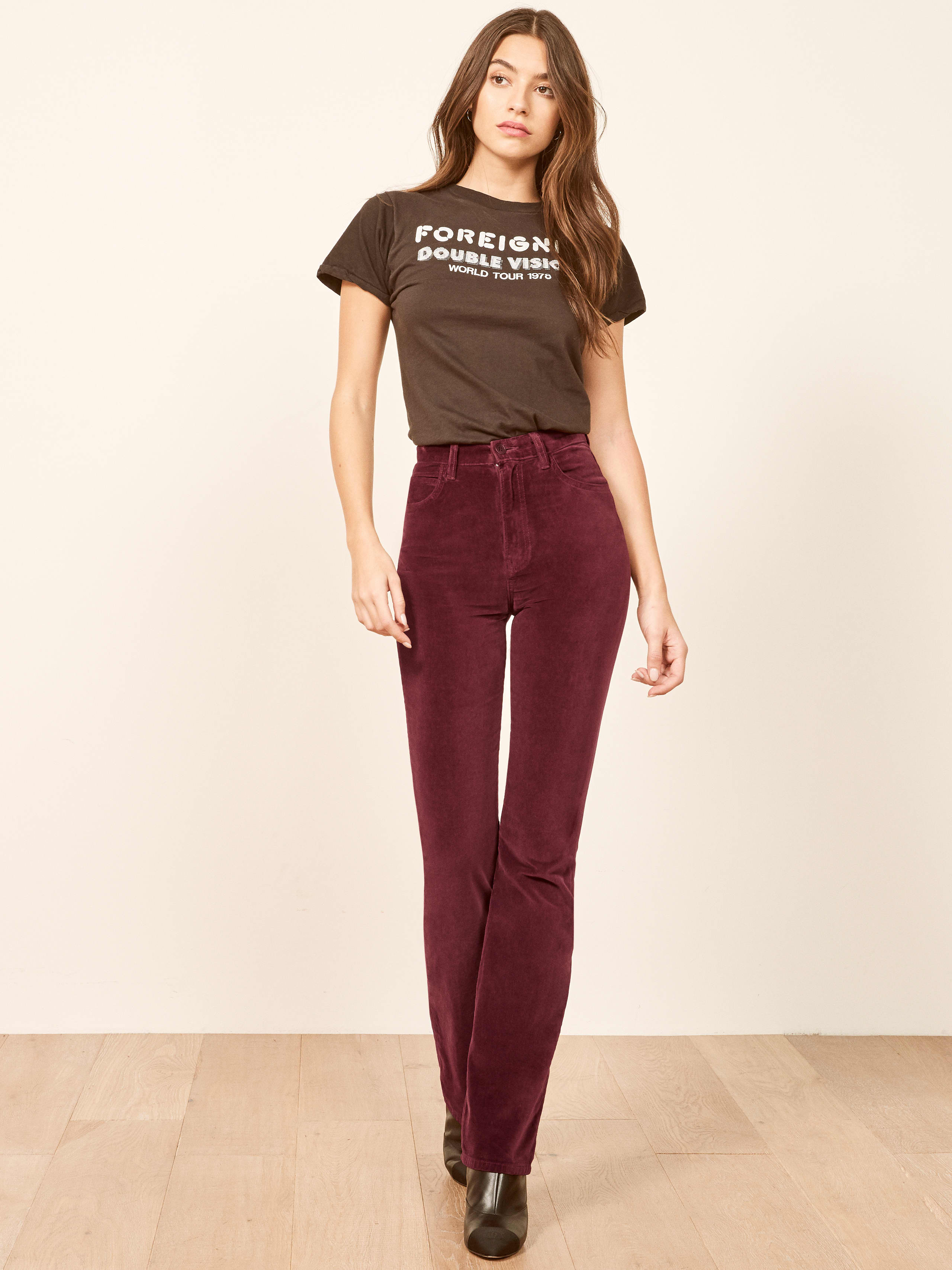 High waisted velvet pants clearance