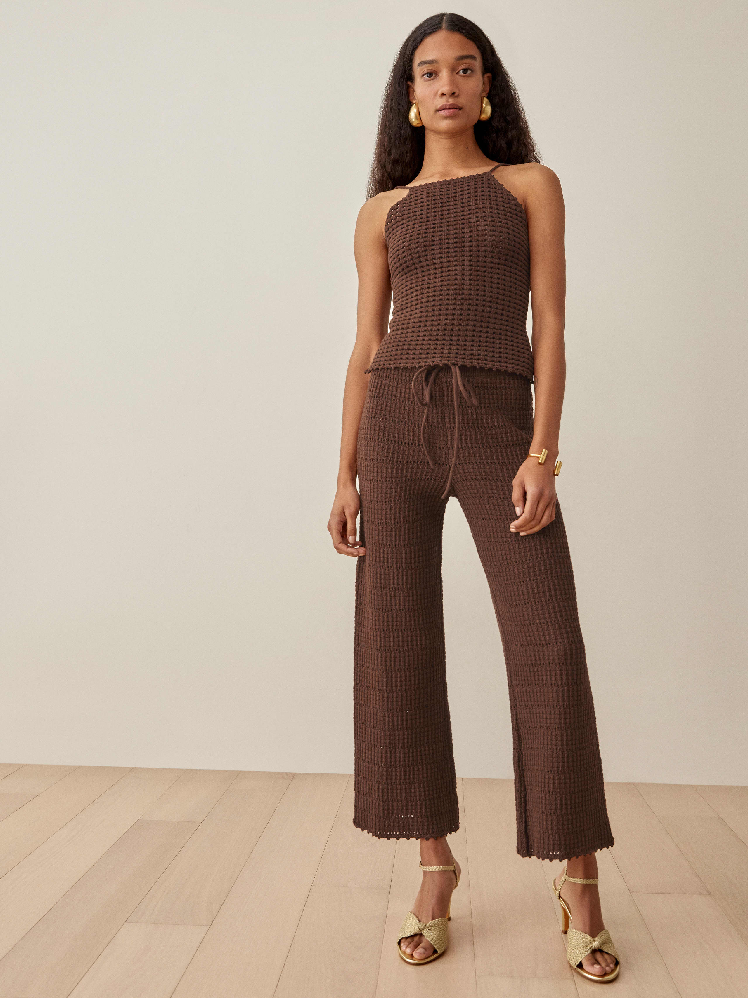 Chestnut Marco Open Knit Pant