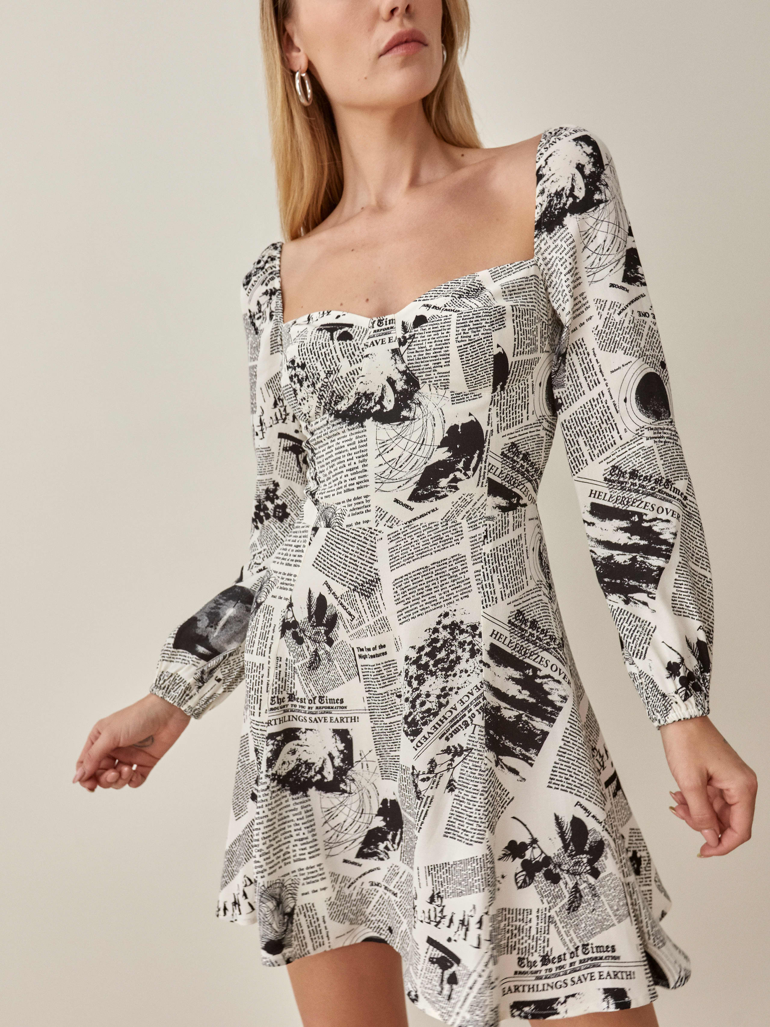 Climate Newsprint Mochi Dress