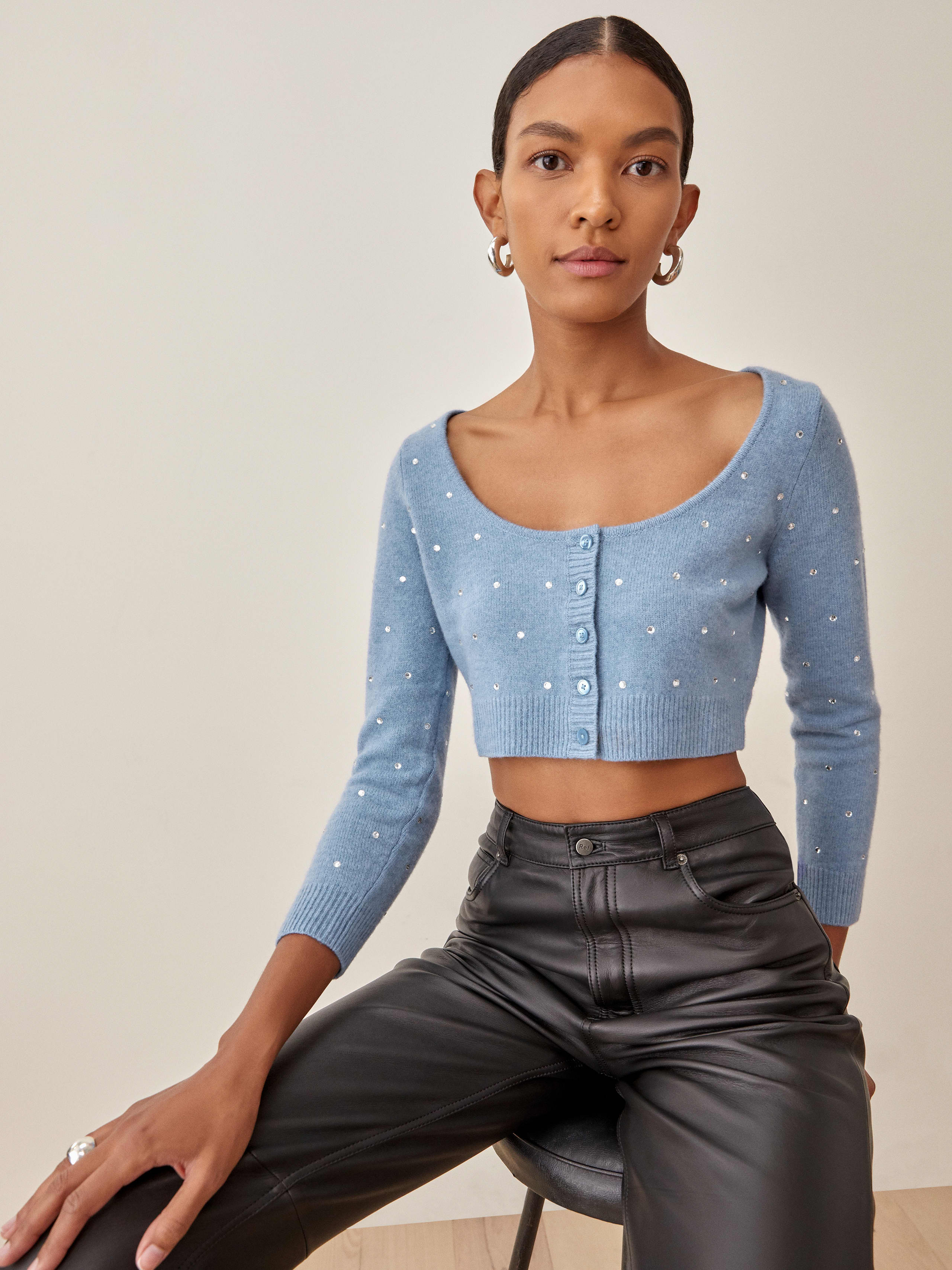 Relaxed Blue Nathalia Regenerative Wool Cardigan