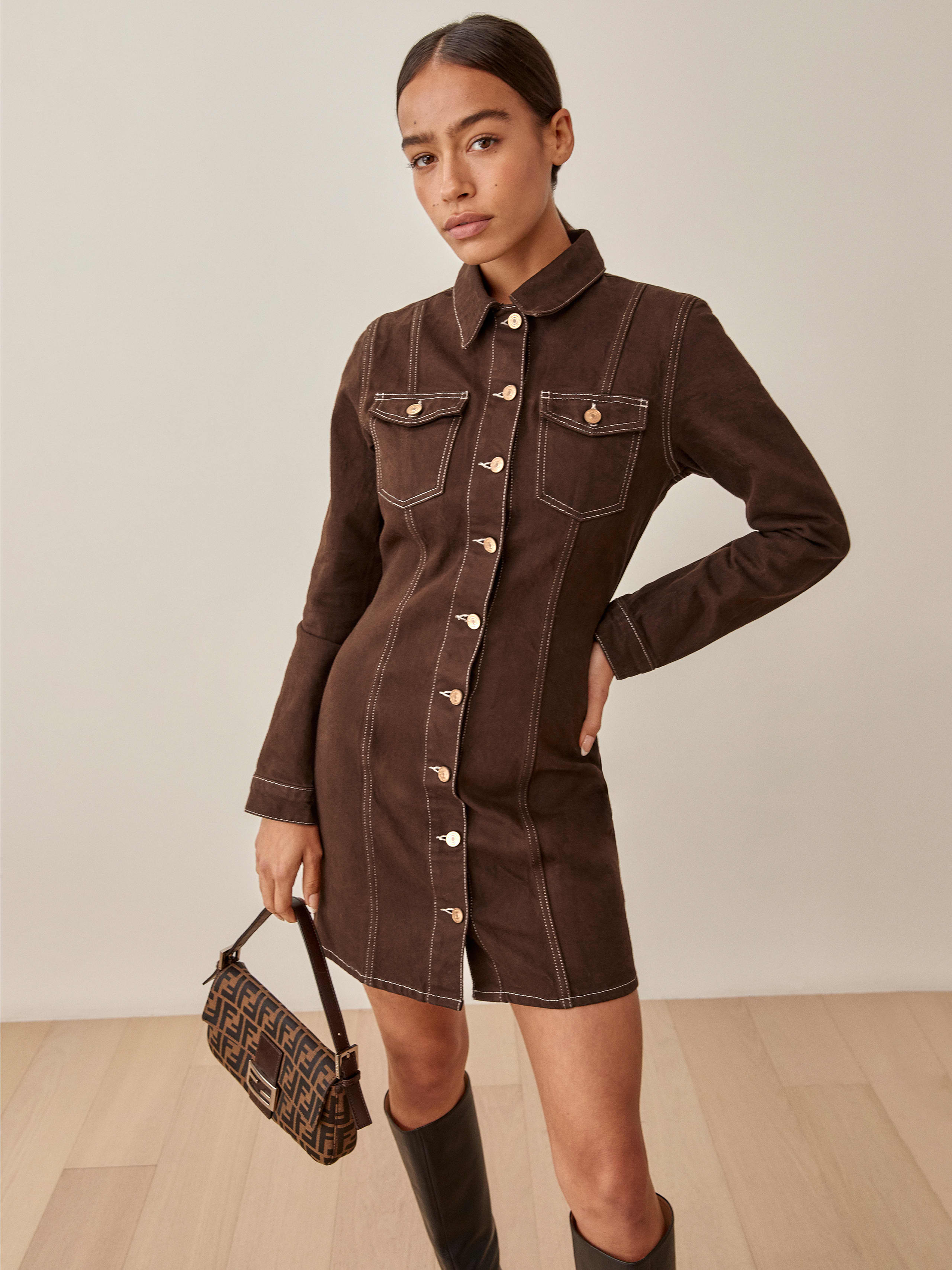 Cafe Newman Denim Mini Dress