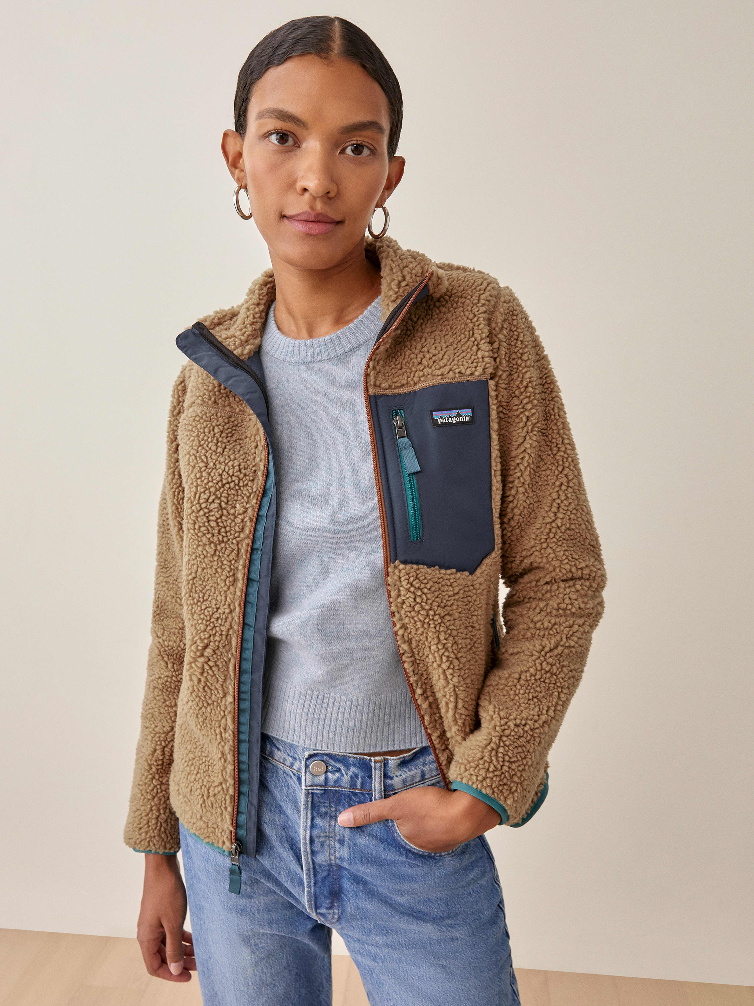 Nest Brown/Borealis Green Patagonia Classic Retro X-Jacket