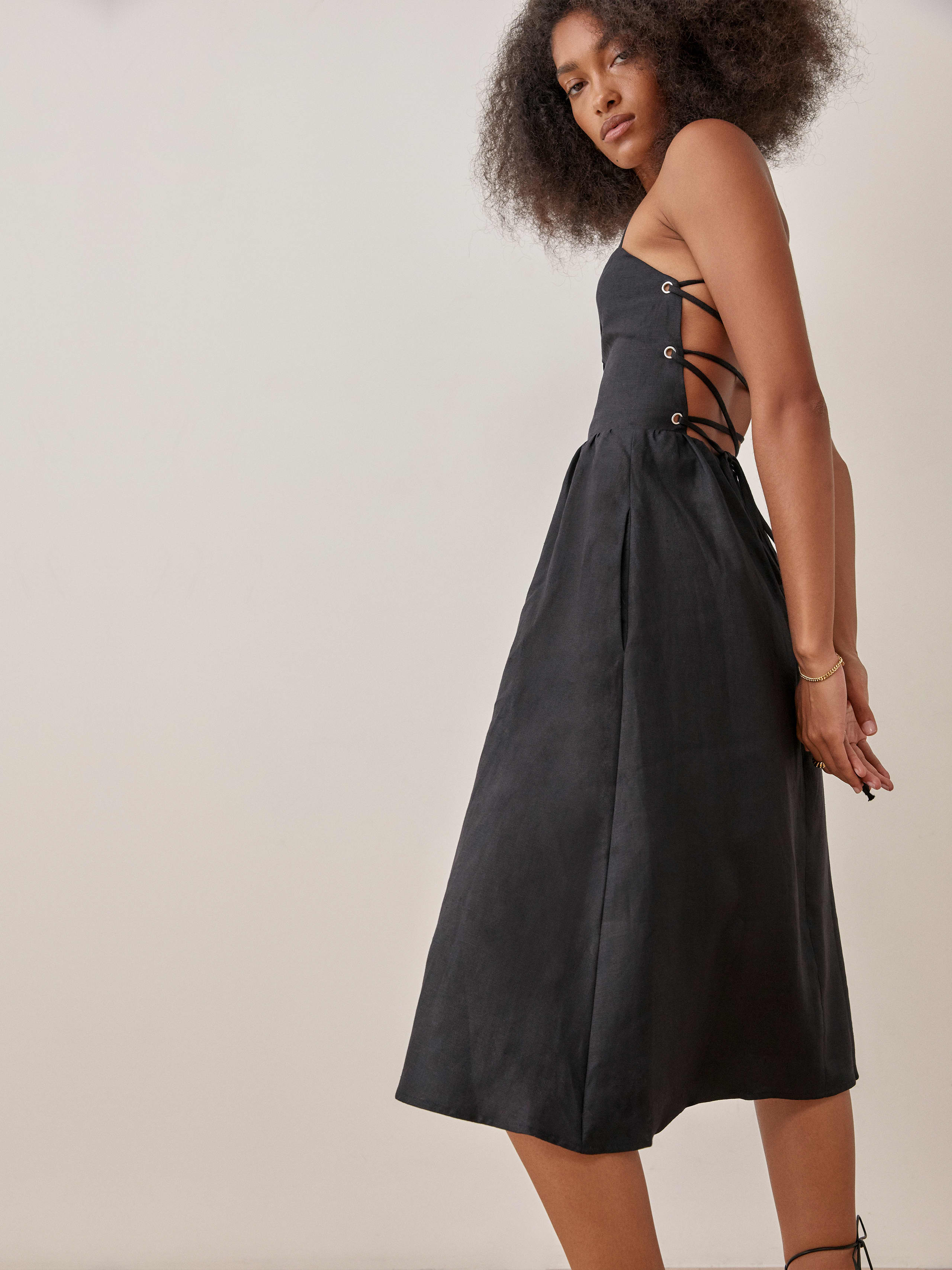 Petites Brecken Dress Cap Sleeve Midi Knit Reformation