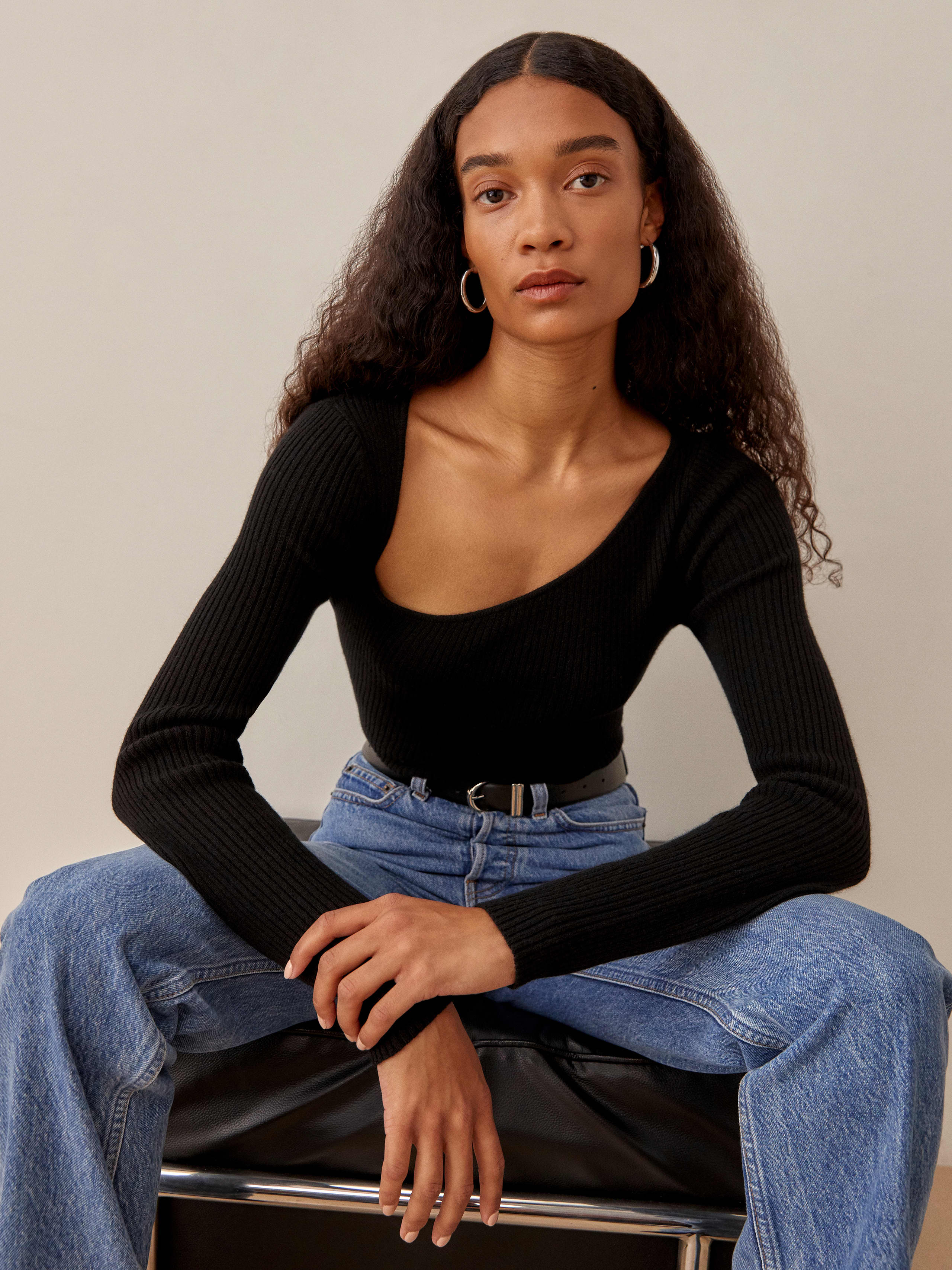 Black Pisces Cashmere Cut Out Sweater