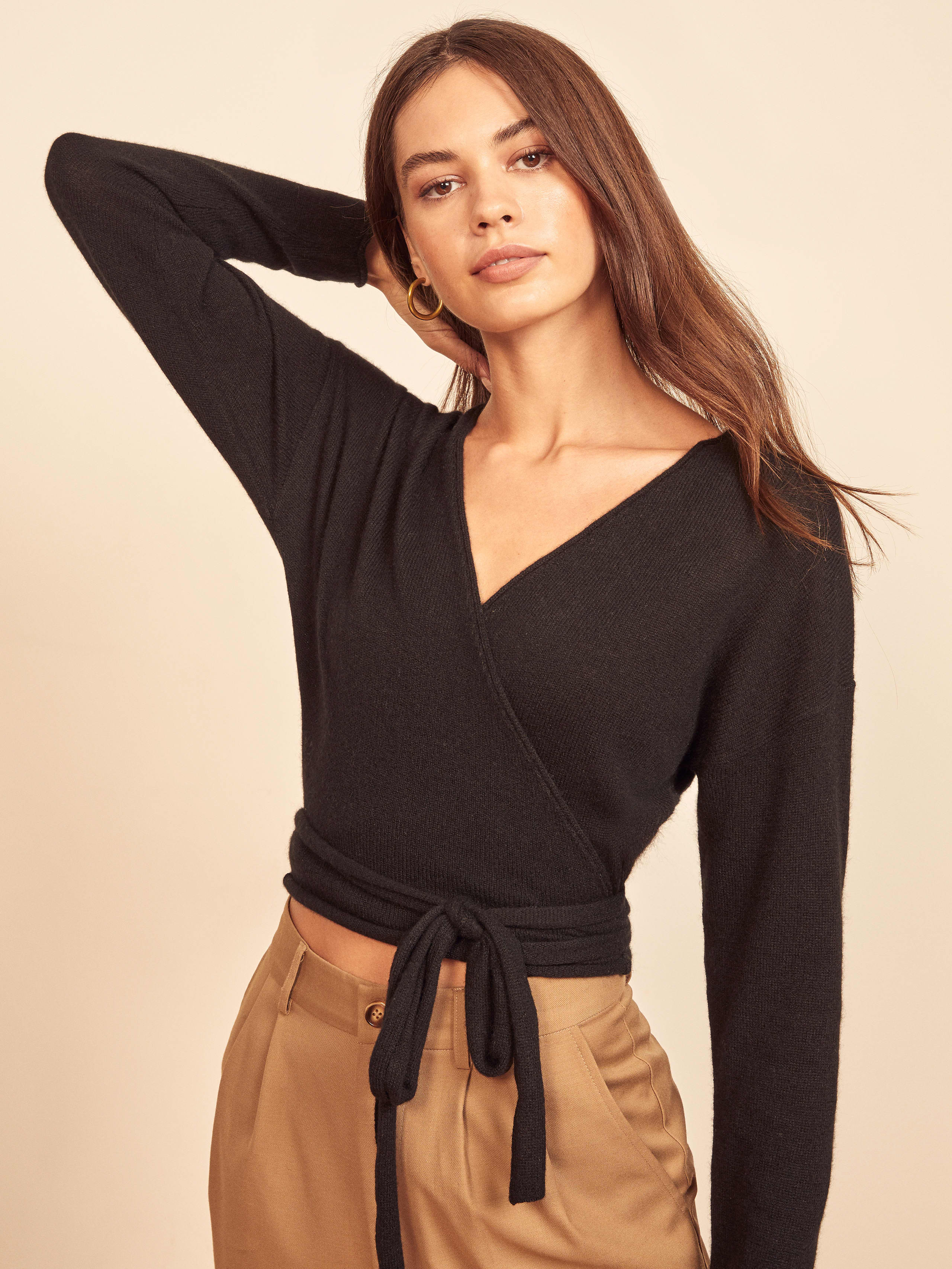 Relaxed Cashmere Wrap Sustainable Sweaters Reformation