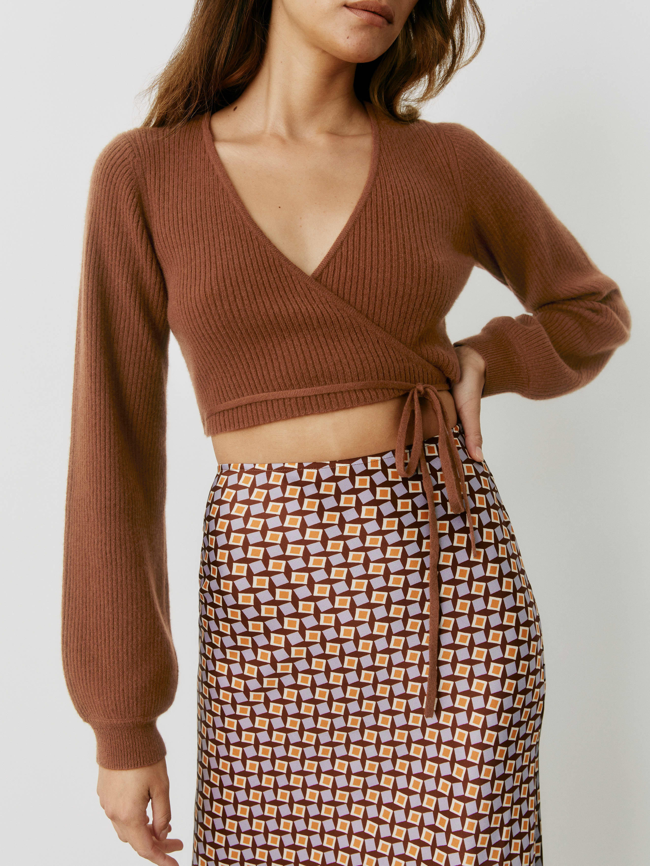 Cinnamon Remus Cashmere Wrap Sweater