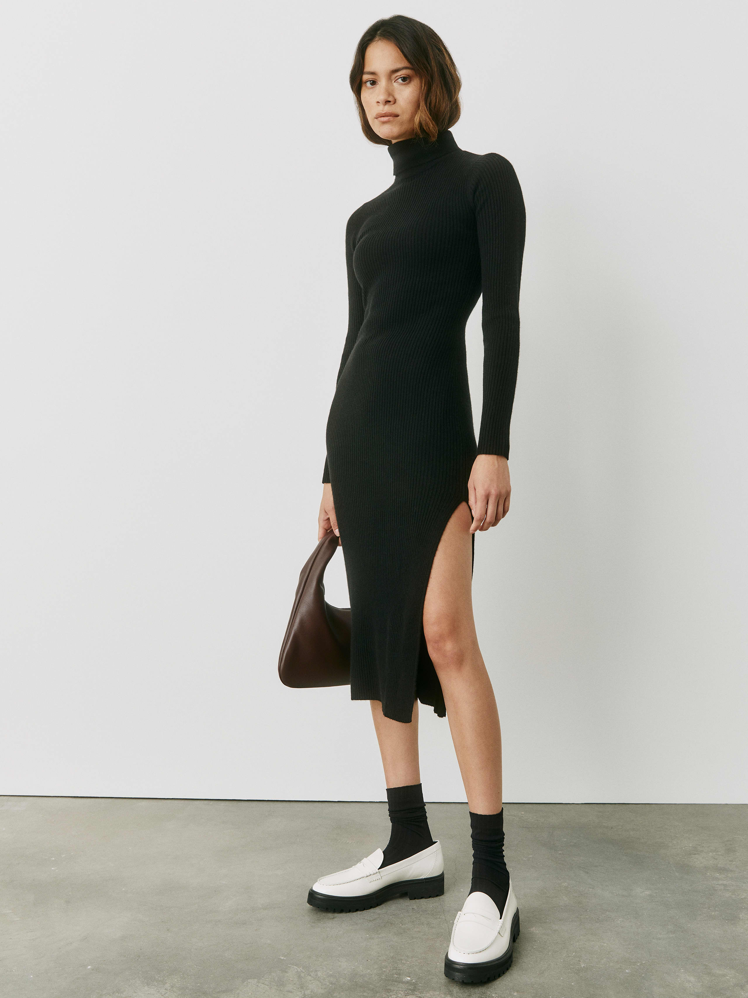 Black Robin Cashmere Sweater Dress