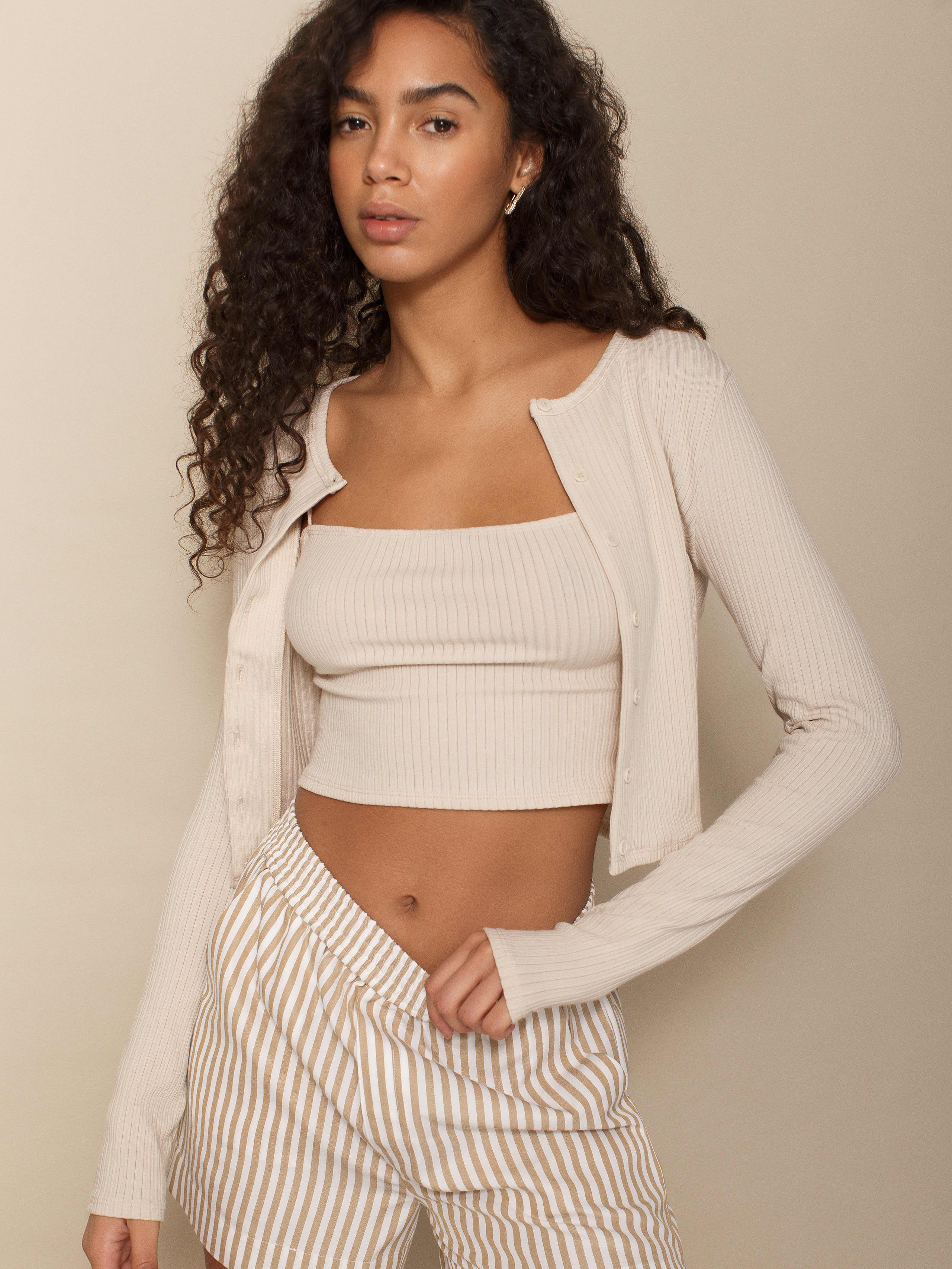 Crop and cardigan set clearance