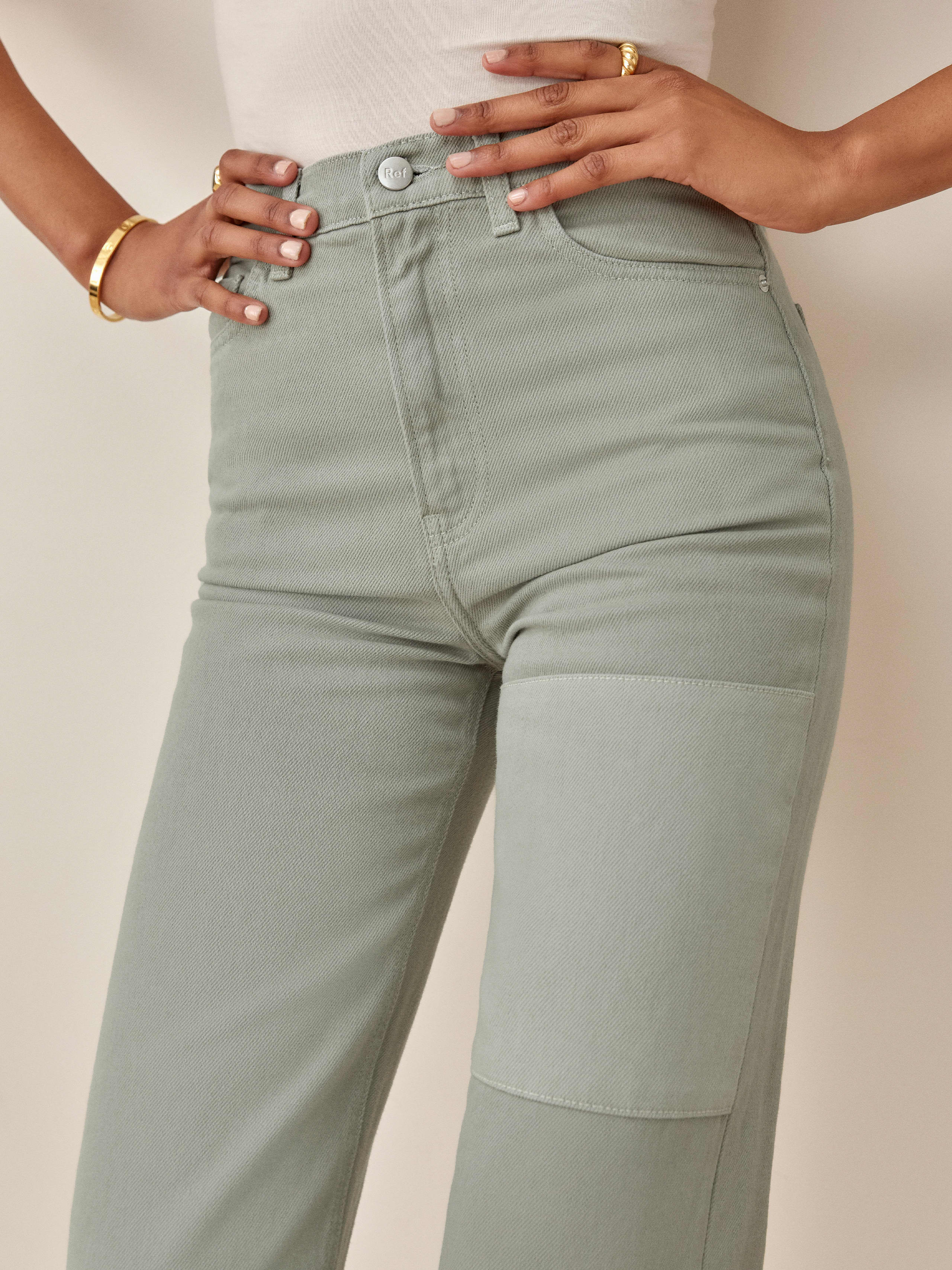 Limon Ryan Tonal Patch High Rise Straight Jeans