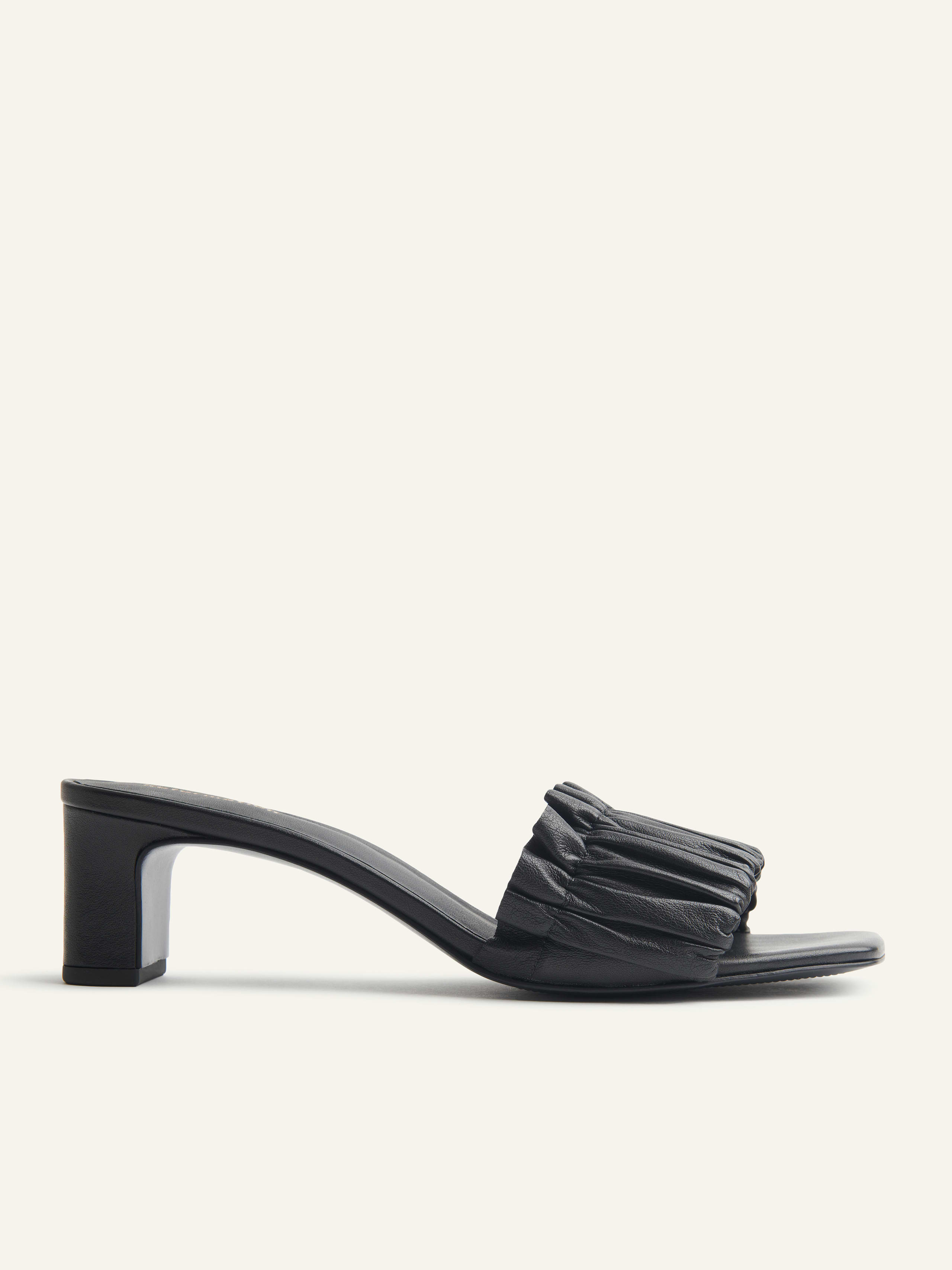 Plum Shereen Ruched Block Heel Mule