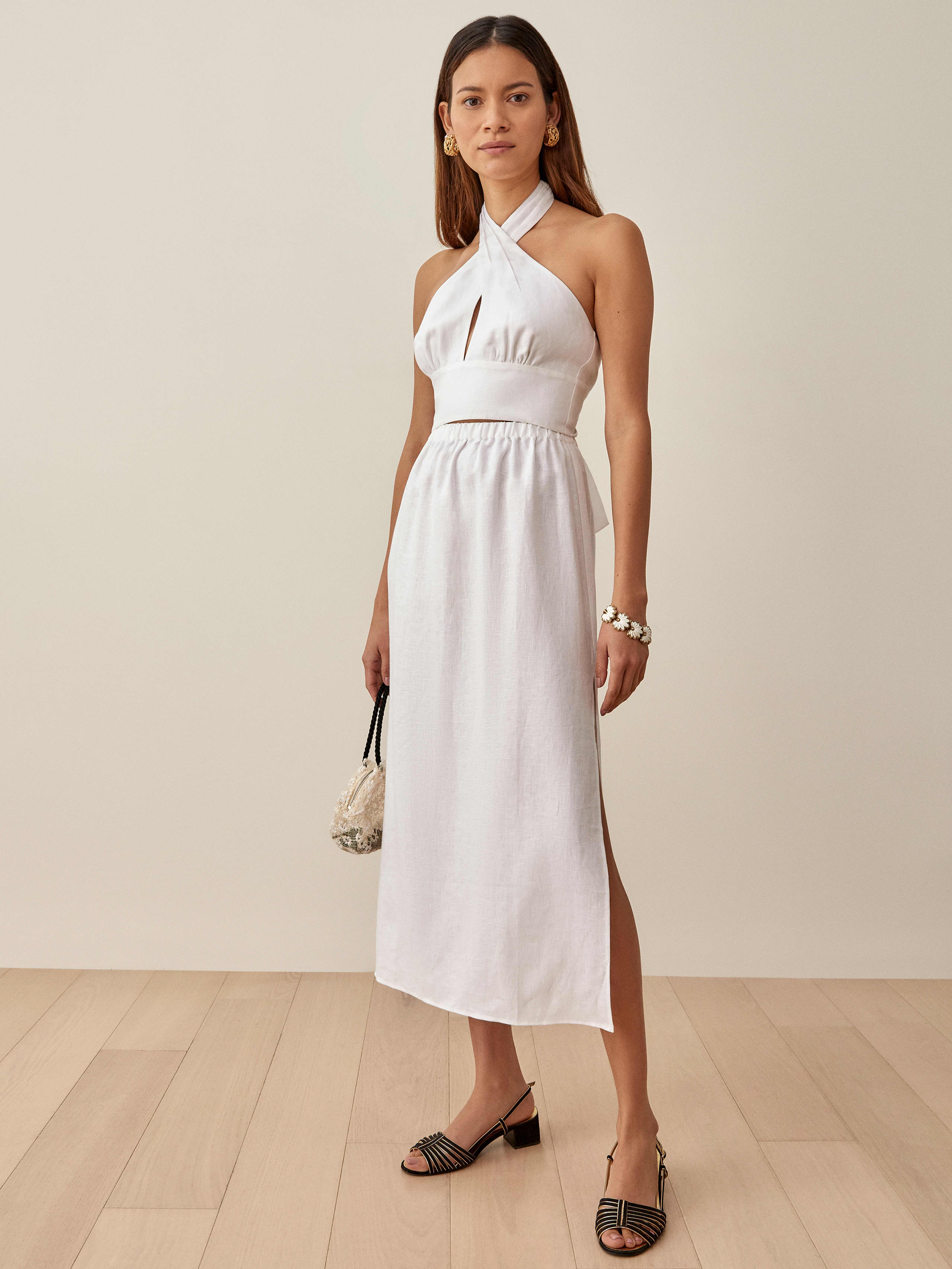 White Tulin Linen Two Piece