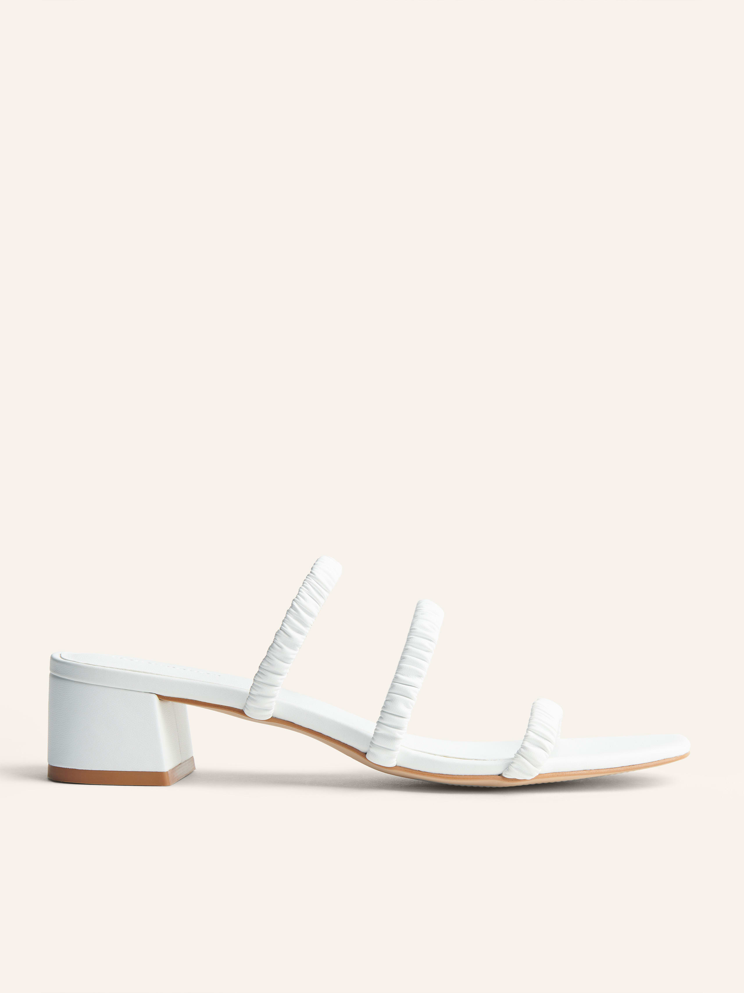 White Vegan Assunta Strappy Block Heel Sandal