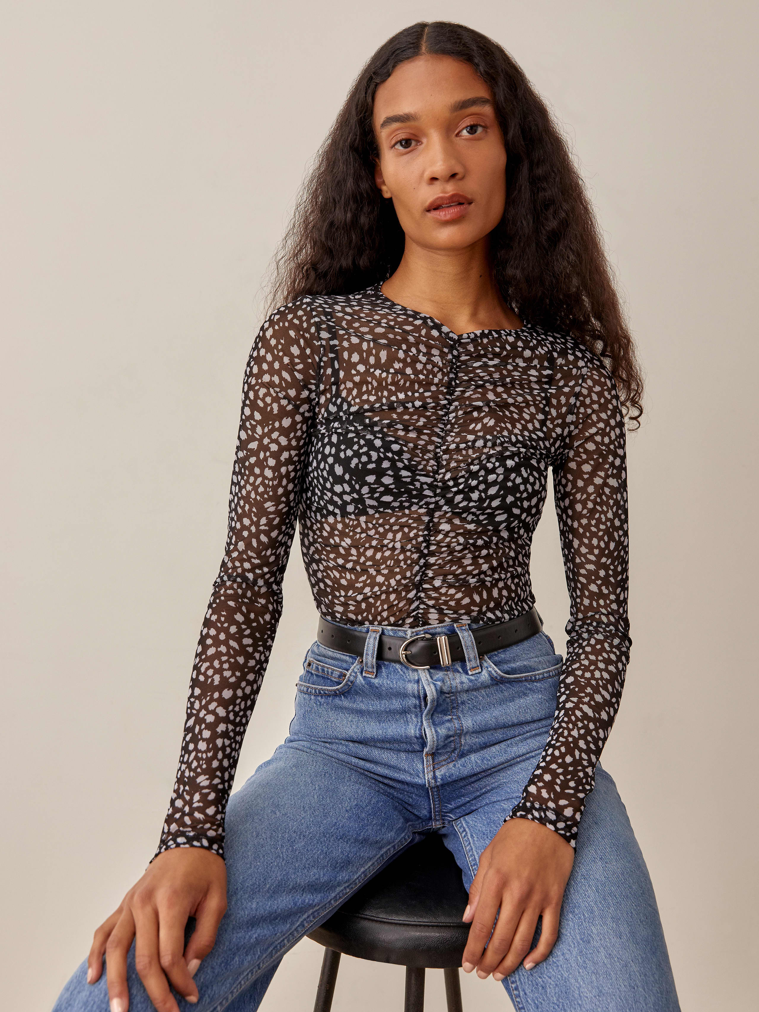 Black Cheetah Wendie Top
