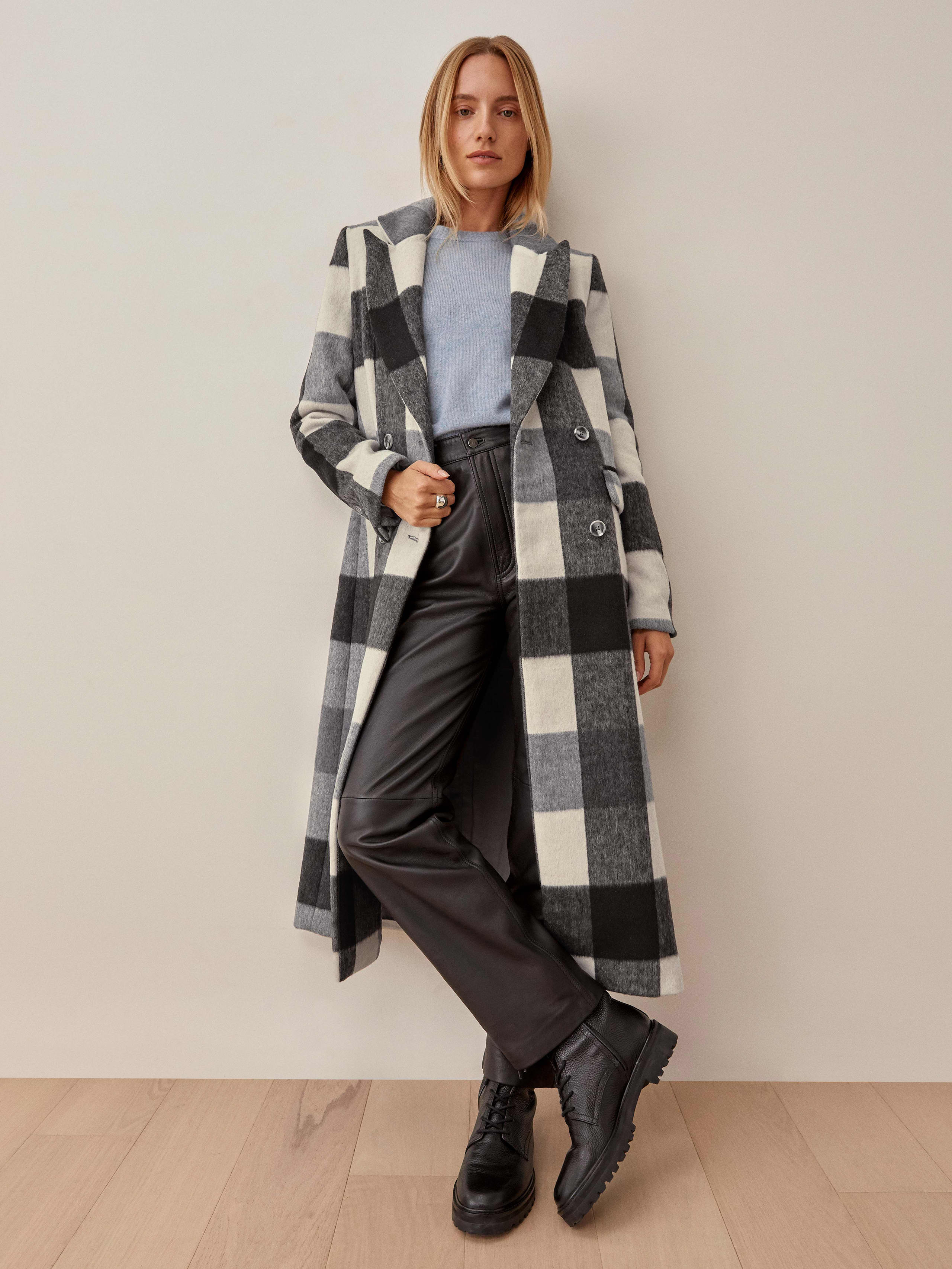 Light Grey Plaid York Coat