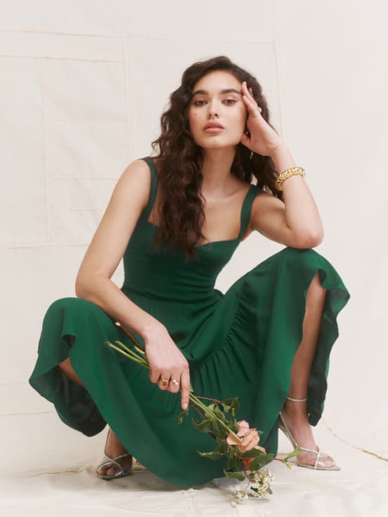 bon marche green dress