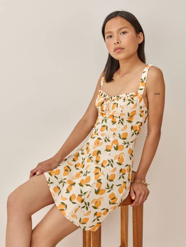 reformation embry dress orange grove
