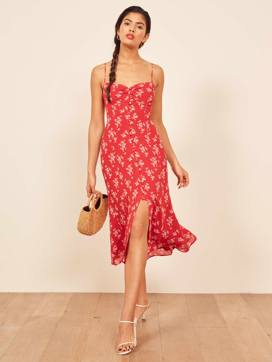 Reformation red floral dress Clearance