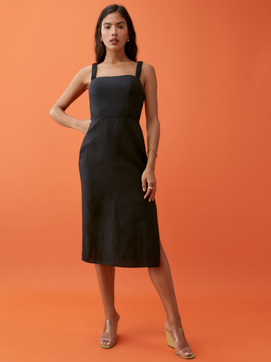 Linen reformation dress clearance