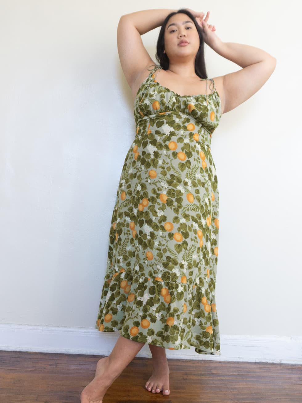 reformation embry dress orange grove