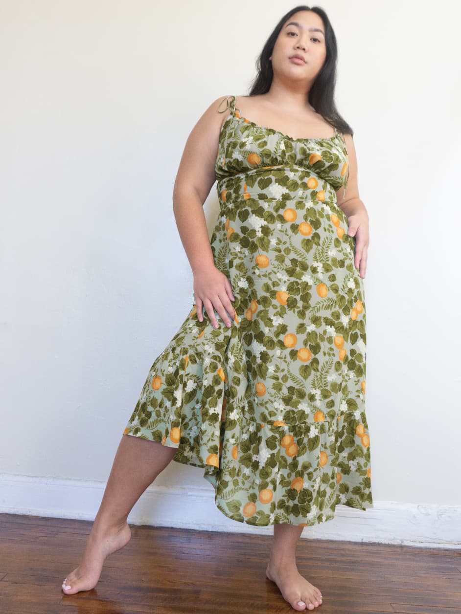 reformation embry dress orange grove