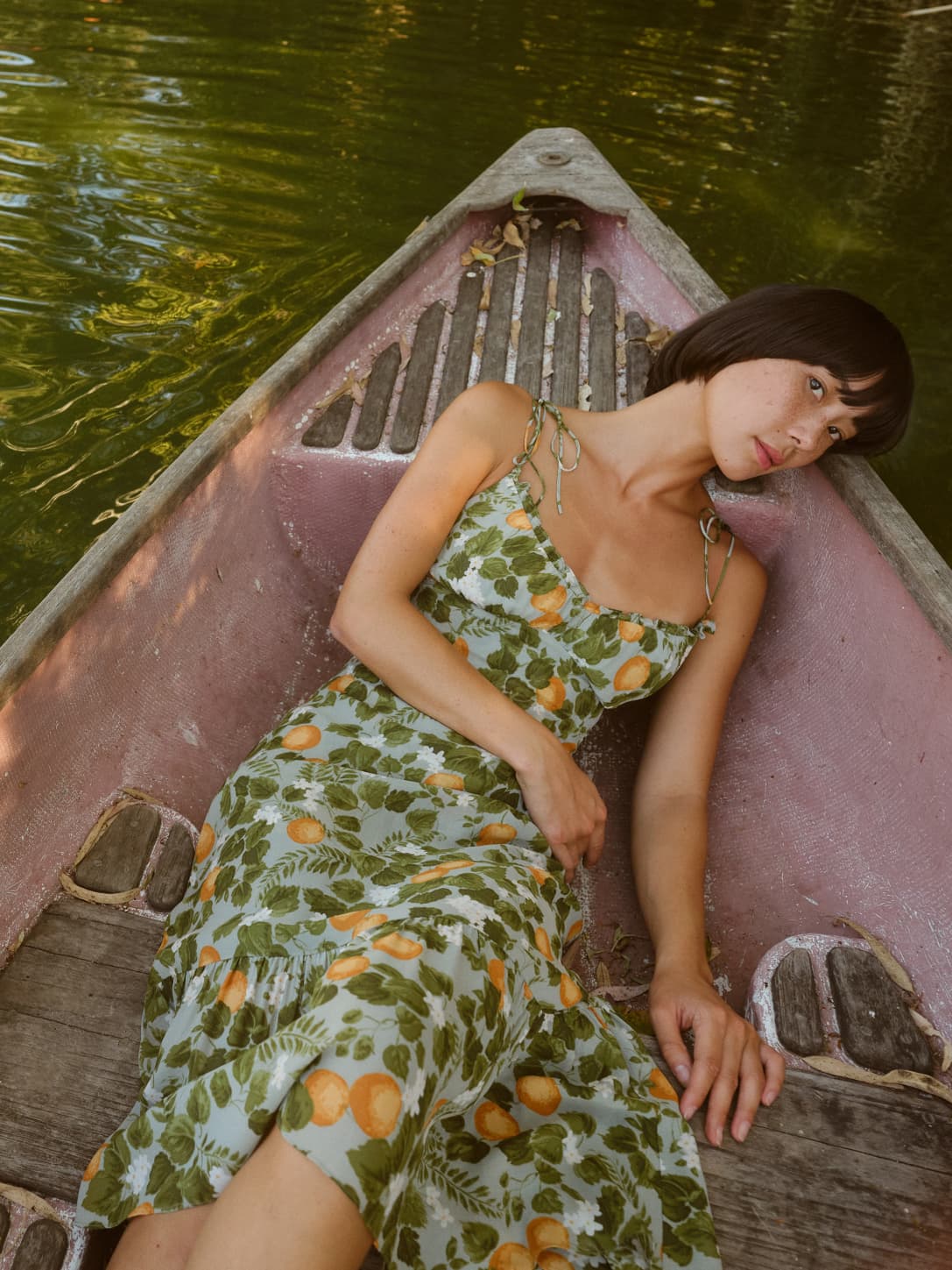 reformation embry dress orange grove