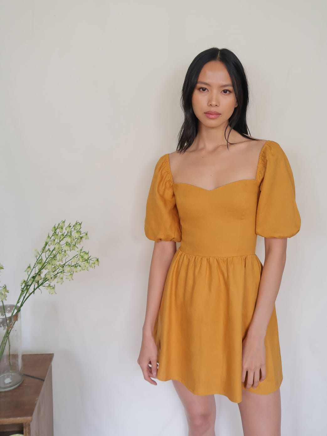 Reformation mustard dress Clearance