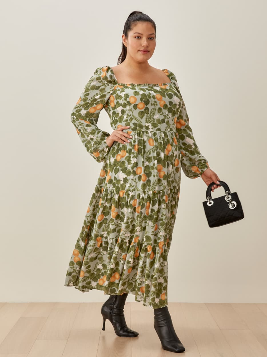 reformation embry dress orange grove
