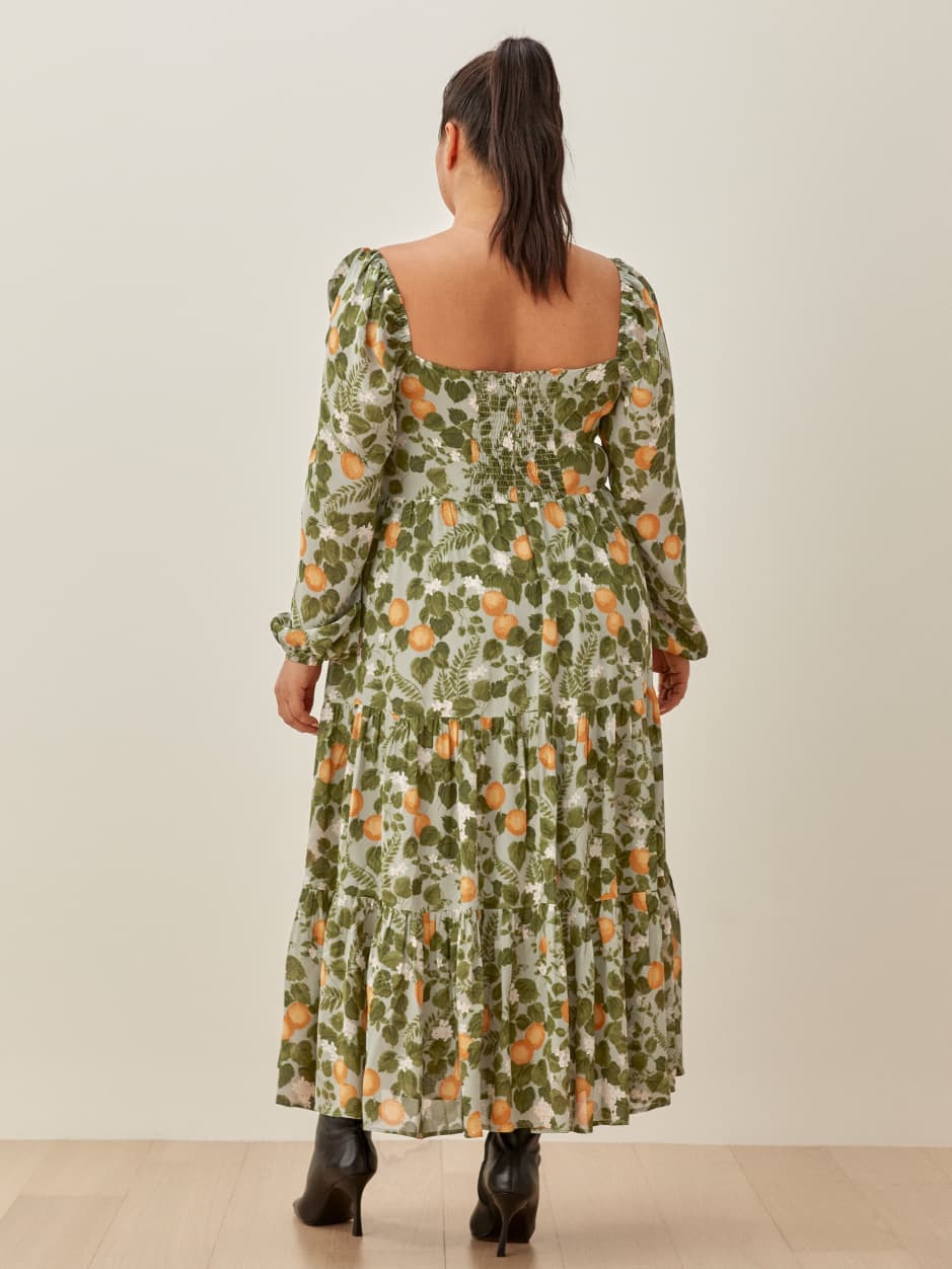 reformation embry dress orange grove
