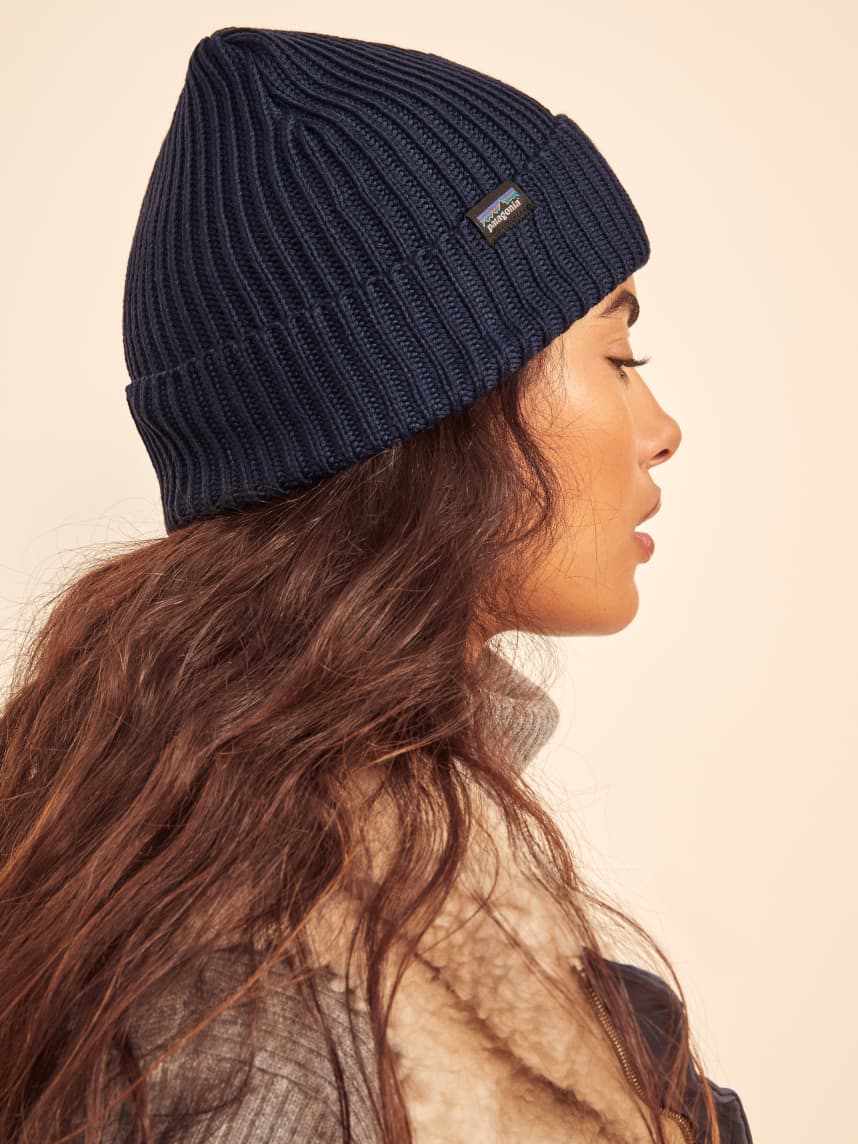Patagonia fishermans rolled beanie navy blue Clearance